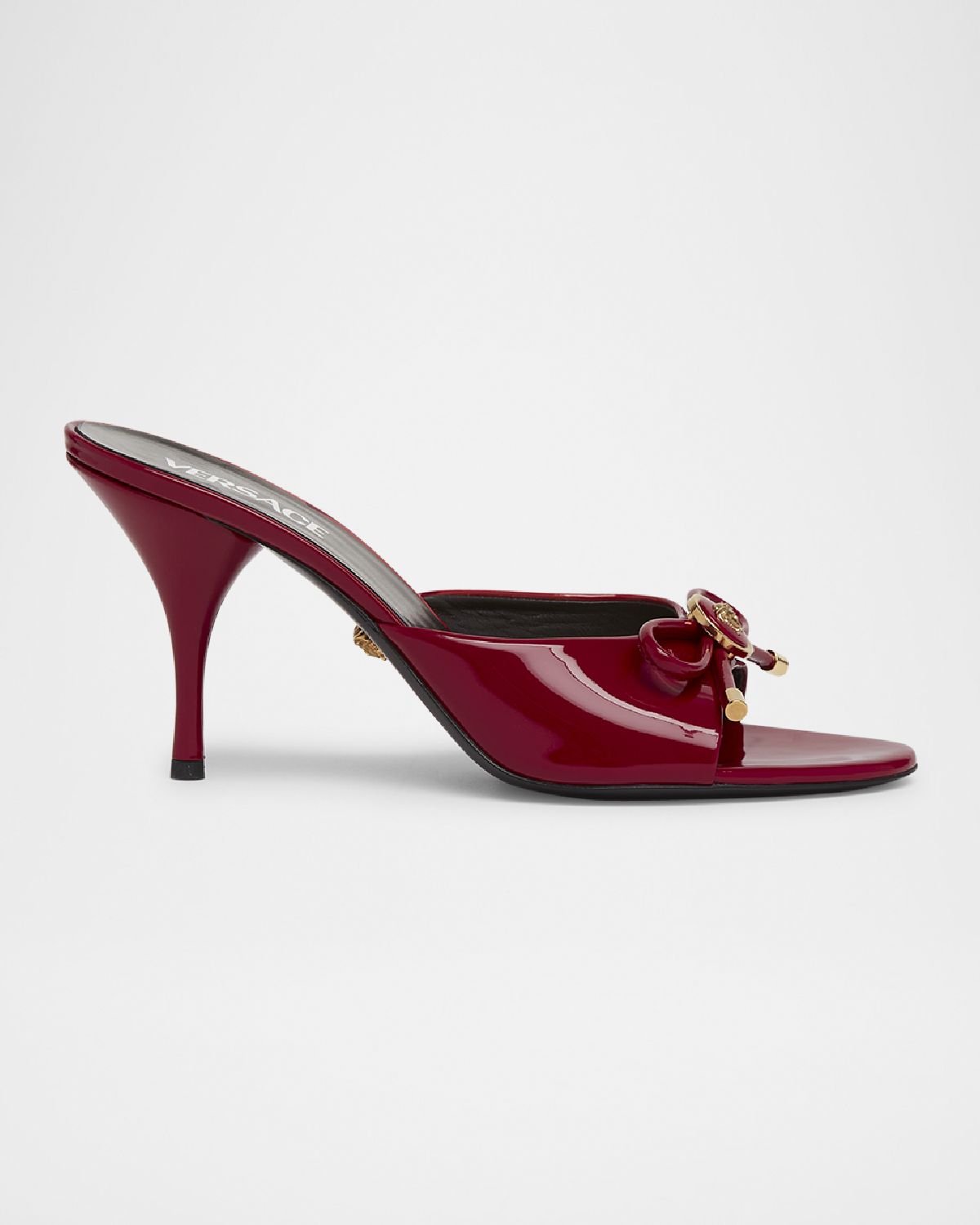 Versace Opera Bow Ballet Mules in Patent Leather
