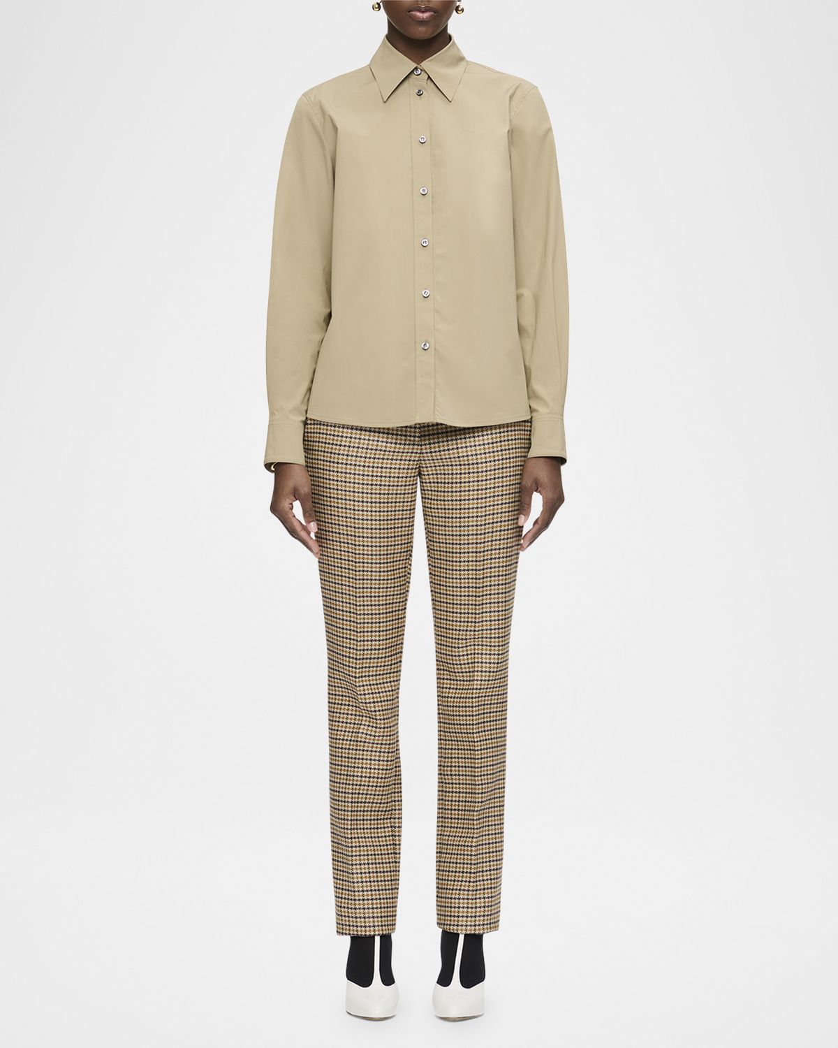 CALLAS Milano Brooks Button-Down Cotton Poplin Shirt