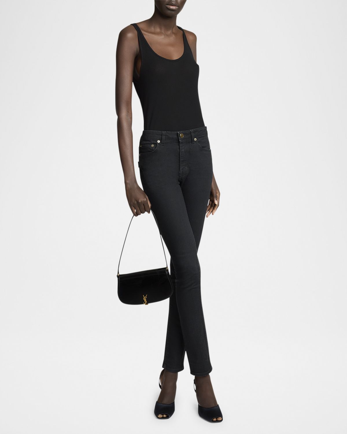 Saint Laurent Mini YSL Shoulder Bag in Patent Leather