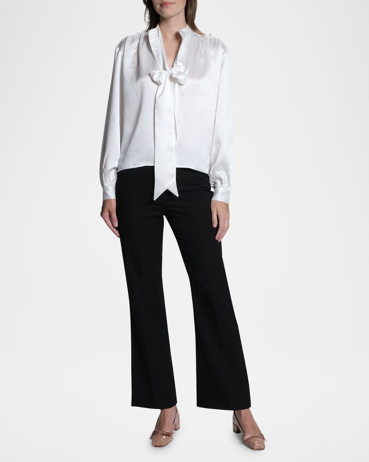 CISSA The Tie-Neck Silk Blouse