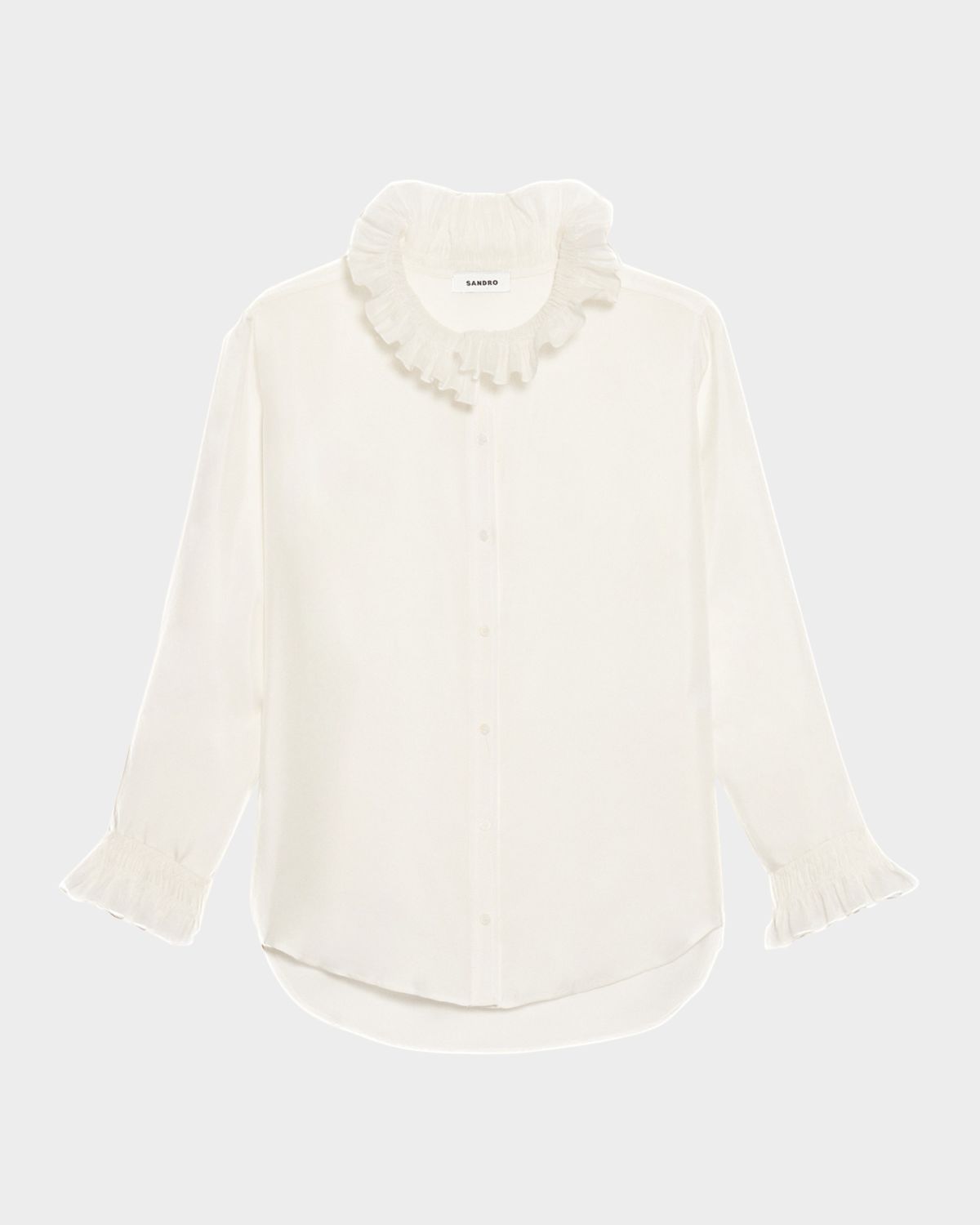 Sandro Haby Ruffled Silk Shirt
