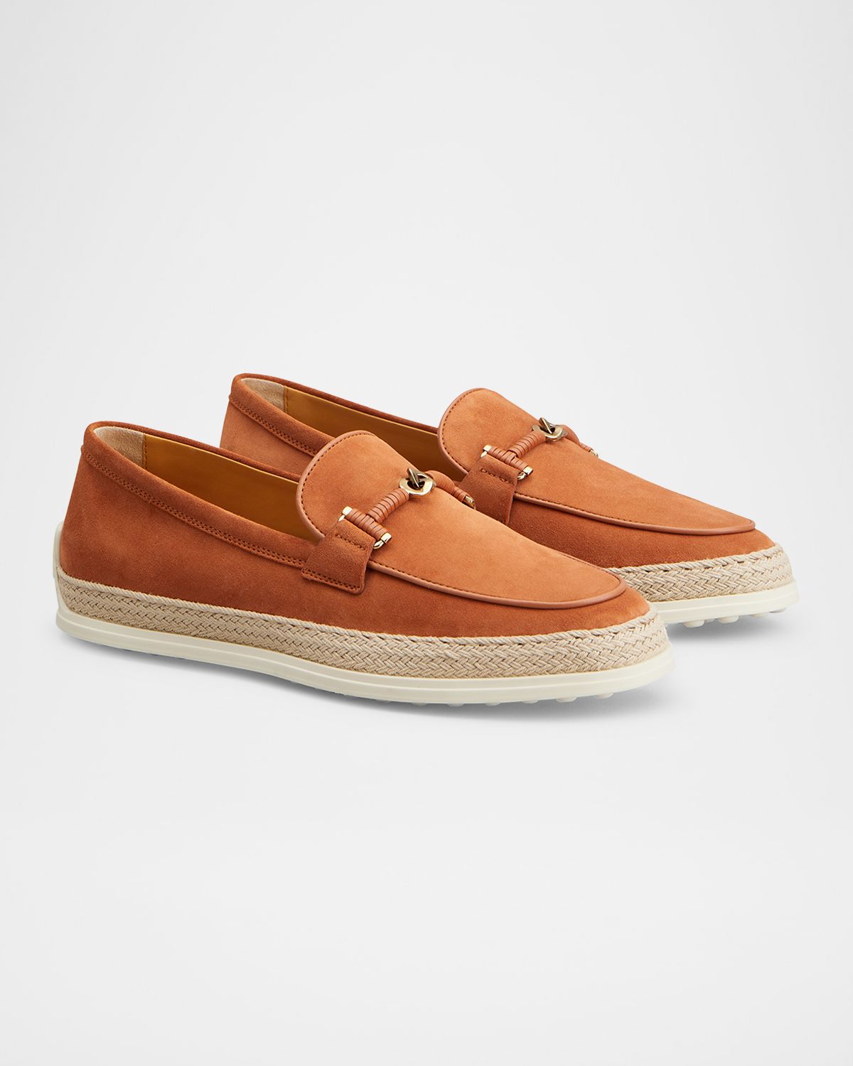 Tod 's Suede and Raffia Slipper Loafers