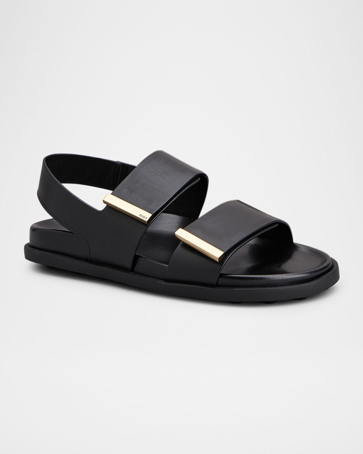 Tod 's Gomma Leather Dual-Strap Comfort Sandals