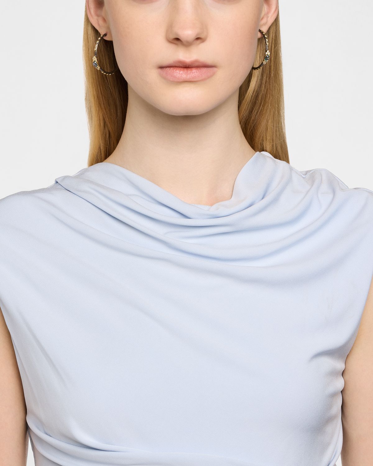 Armenta Blue Mother-of-Pearl Triplet Hoop Earrings with Diamonds