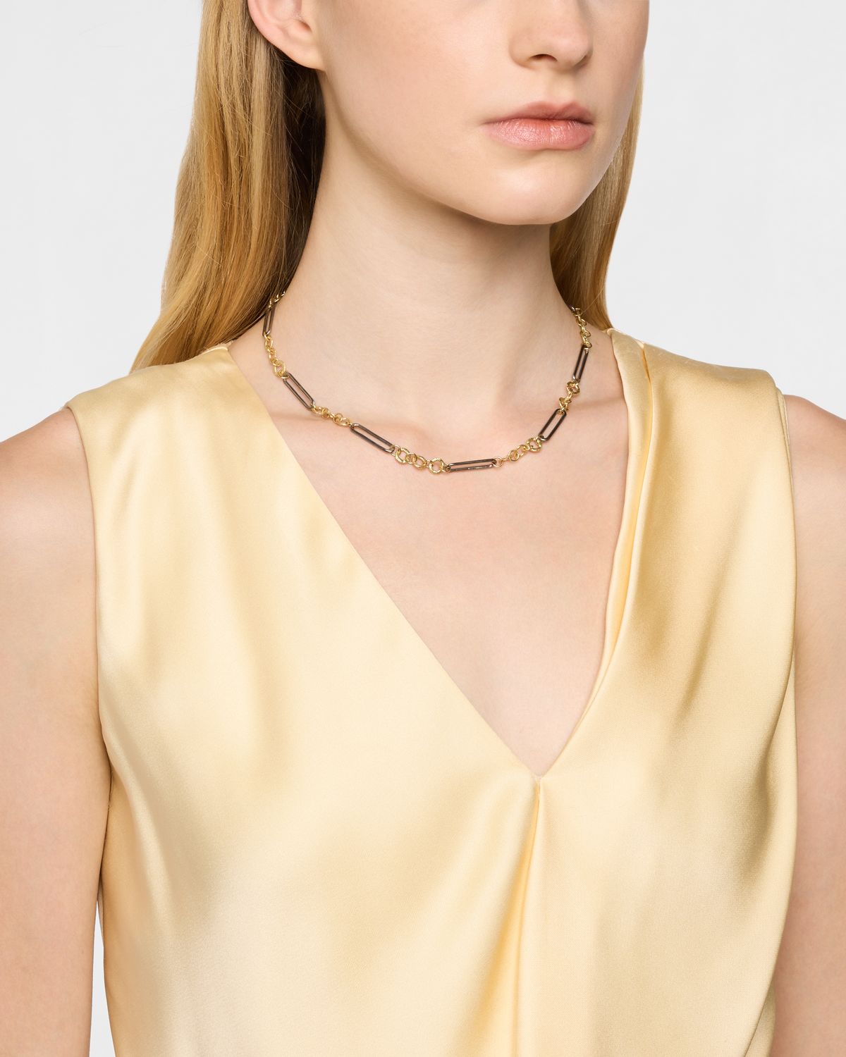 Armenta Silver and 18K Yellow Gold Paperclip Link Necklace