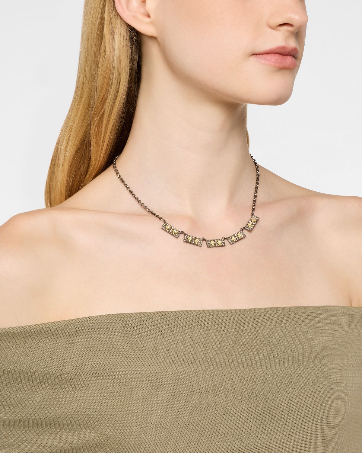 Armenta 18K Yellow Gold and Antiqued Silver Pave Diamond Crivelli Necklace, 17"L