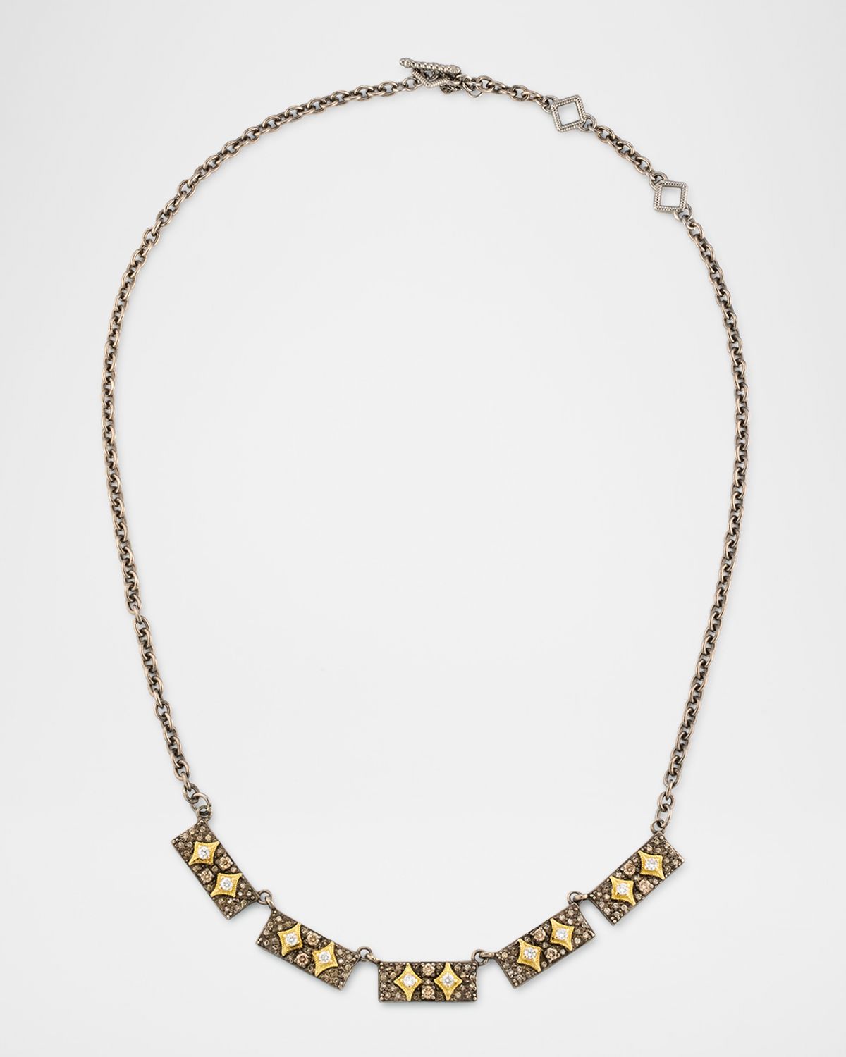Armenta 18K Yellow Gold and Antiqued Silver Pave Diamond Crivelli Necklace, 17"L