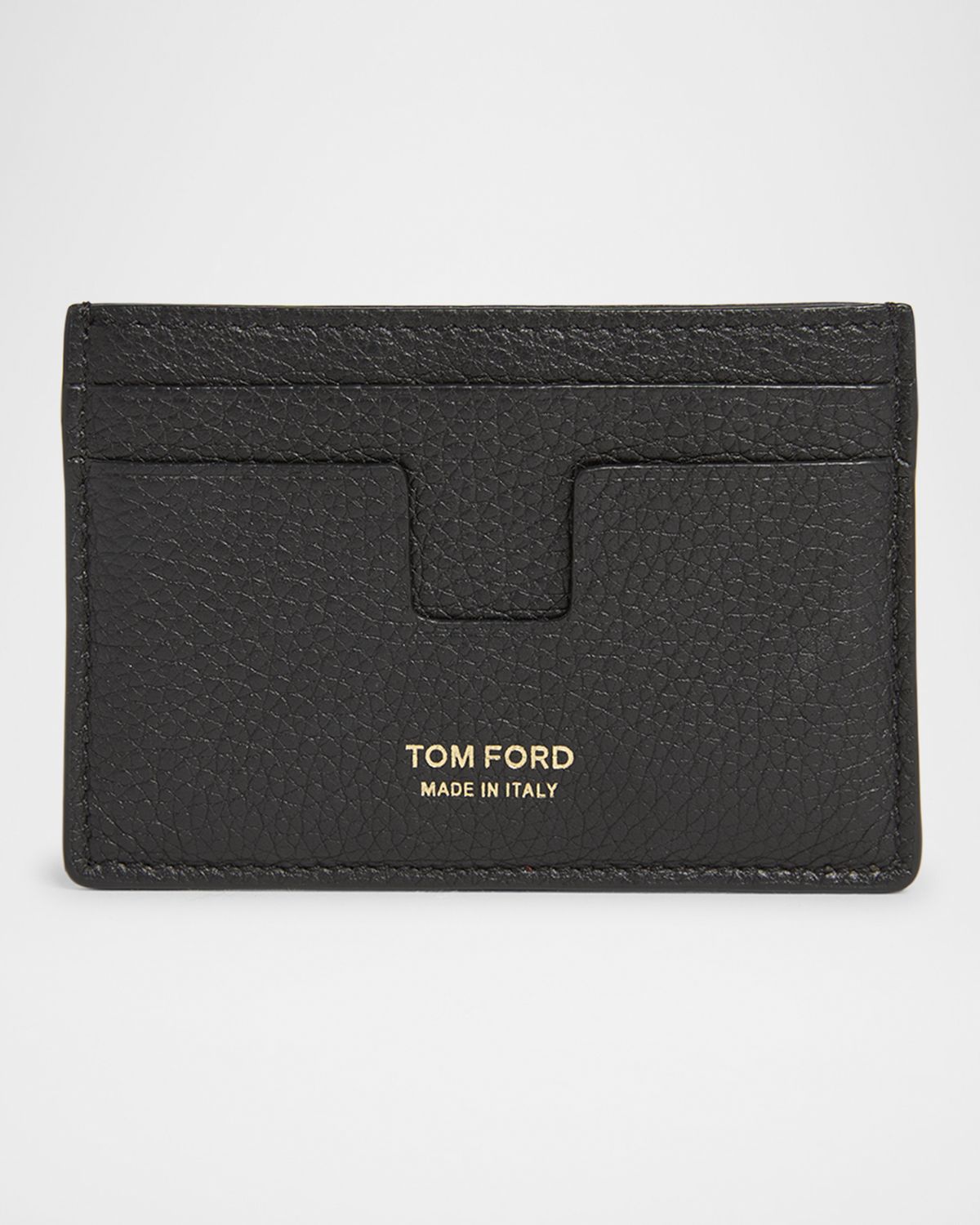 TOM FORD Men 's T Line Soft Grain Leather Card Holder | Thumbnail 5 TOM FORD Men 's T Line Soft Grain Leather Card Holder | Thumbnail 5
