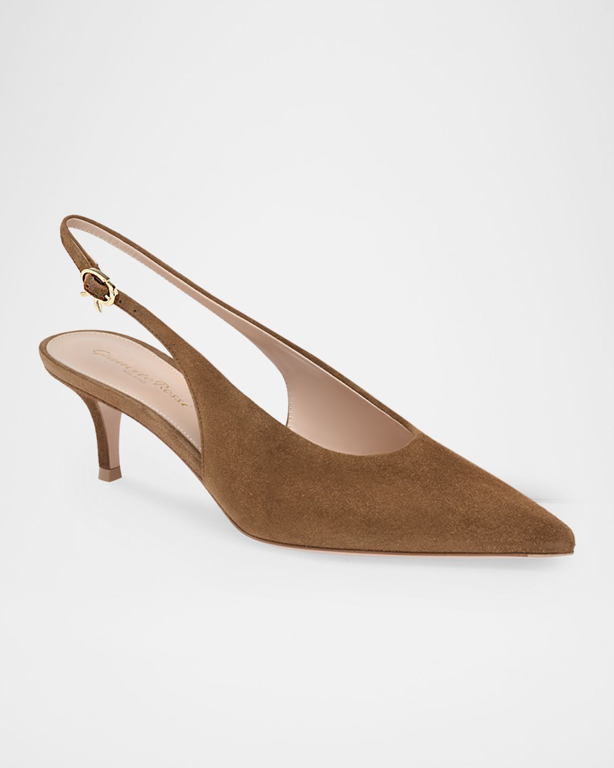 Gianvito Rossi Suede Kitten Slingback Pumps | Thumbnail 6 Gianvito Rossi Suede Kitten Slingback Pumps | Thumbnail 6
