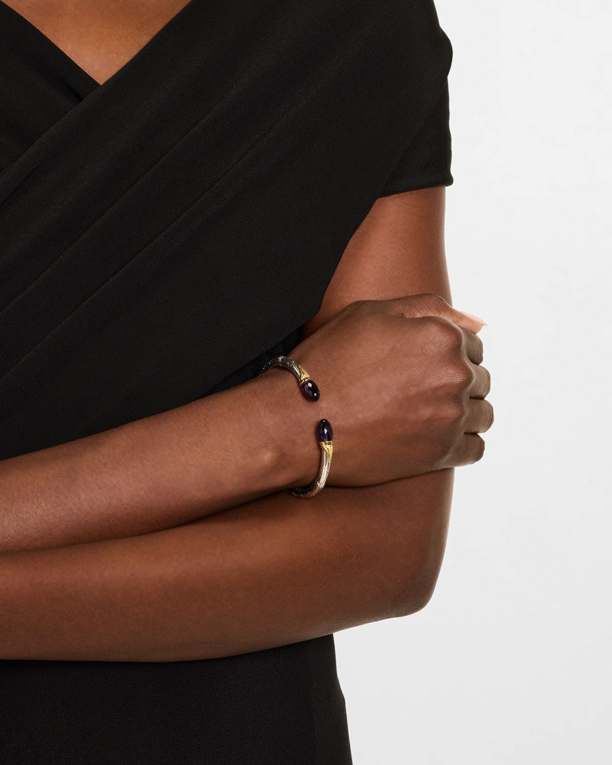 Konstantino Anthos Dagger Dark Amethyst Quartz Hinge Bracelet