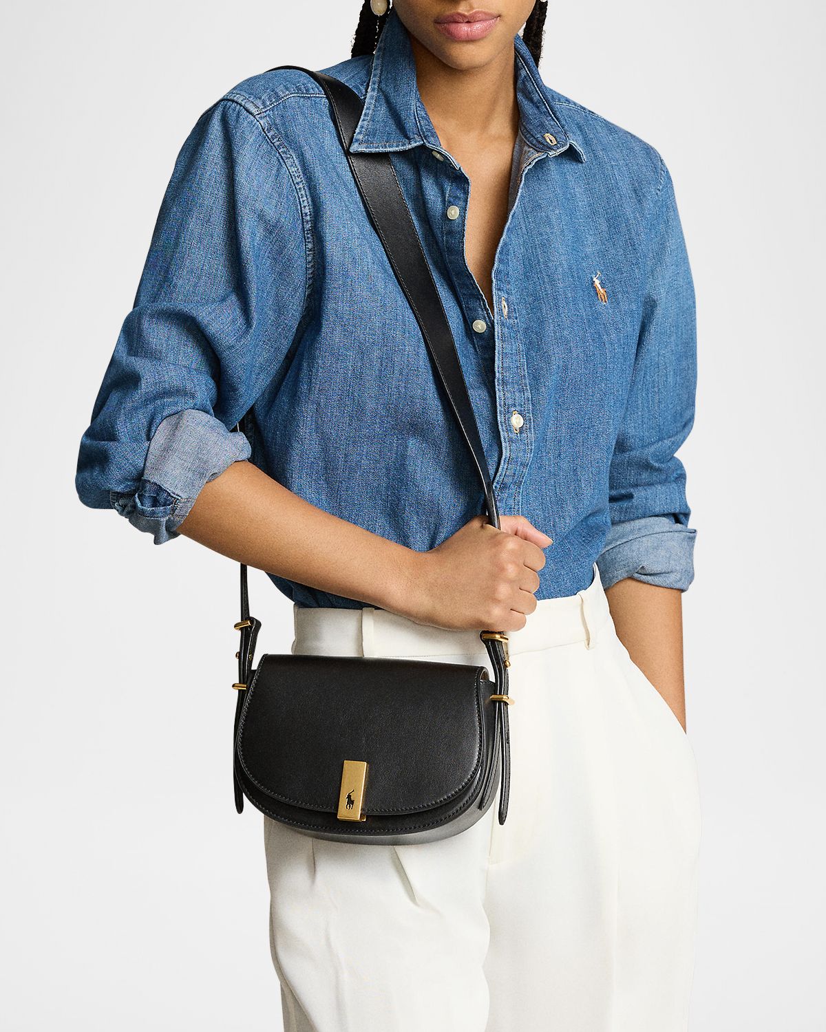 Polo Ralph Lauren Polo ID Mini Calfskin Saddle Bag