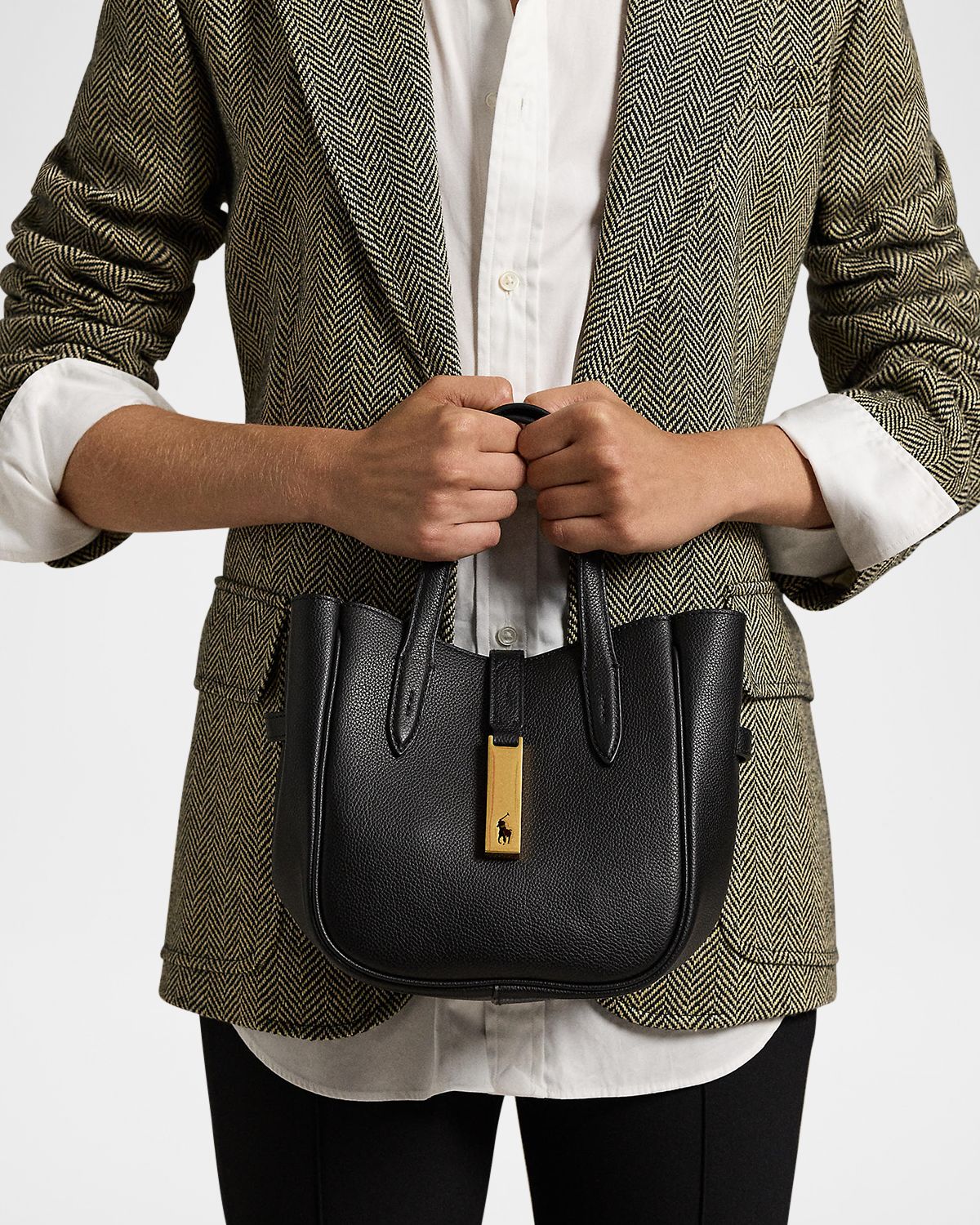 Polo Ralph Lauren Small Grain Leather Tote Bag