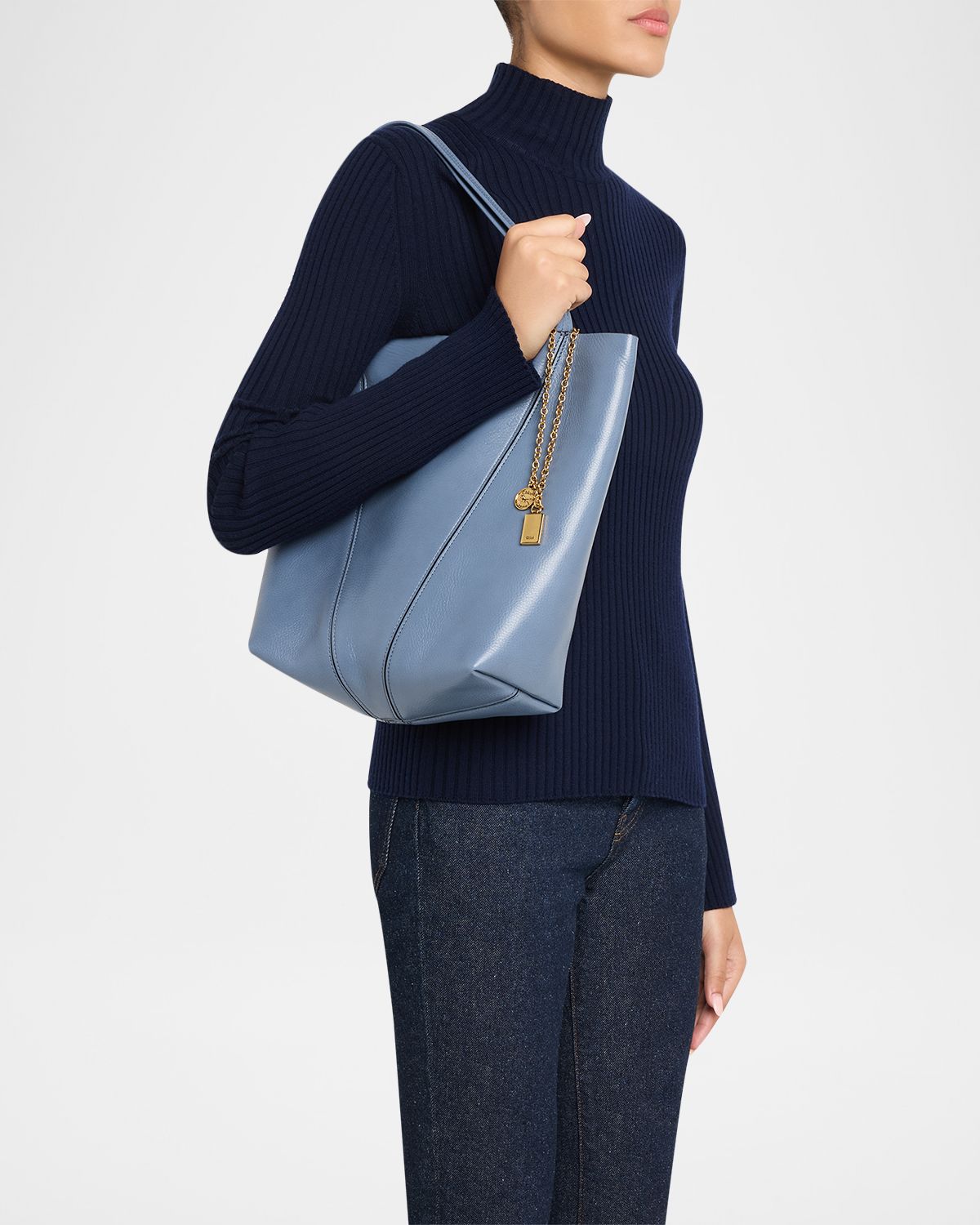 Chloe Spin Medium Tote Bag in Leather