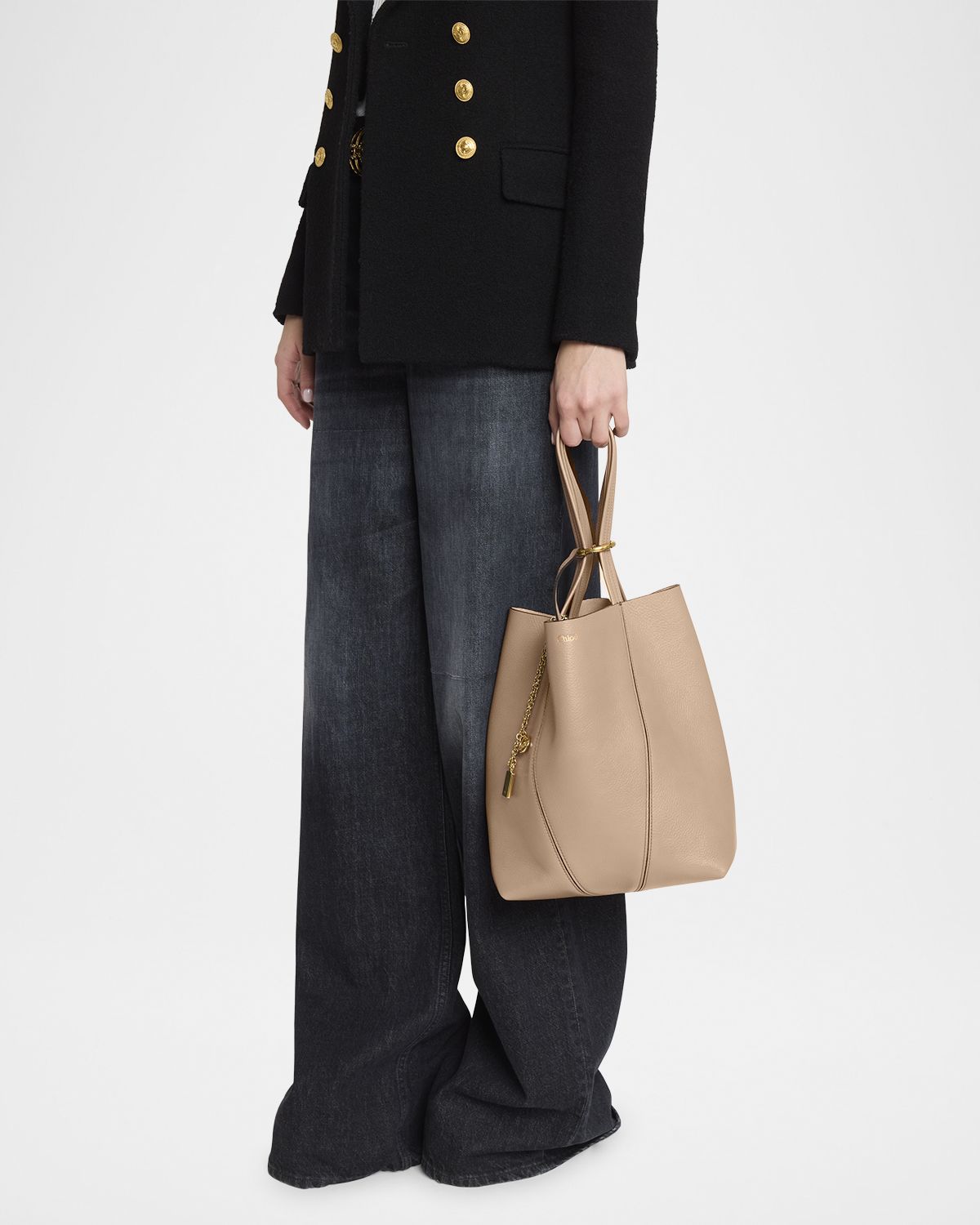 Chloe Spin Medium Tote Bag in Leather