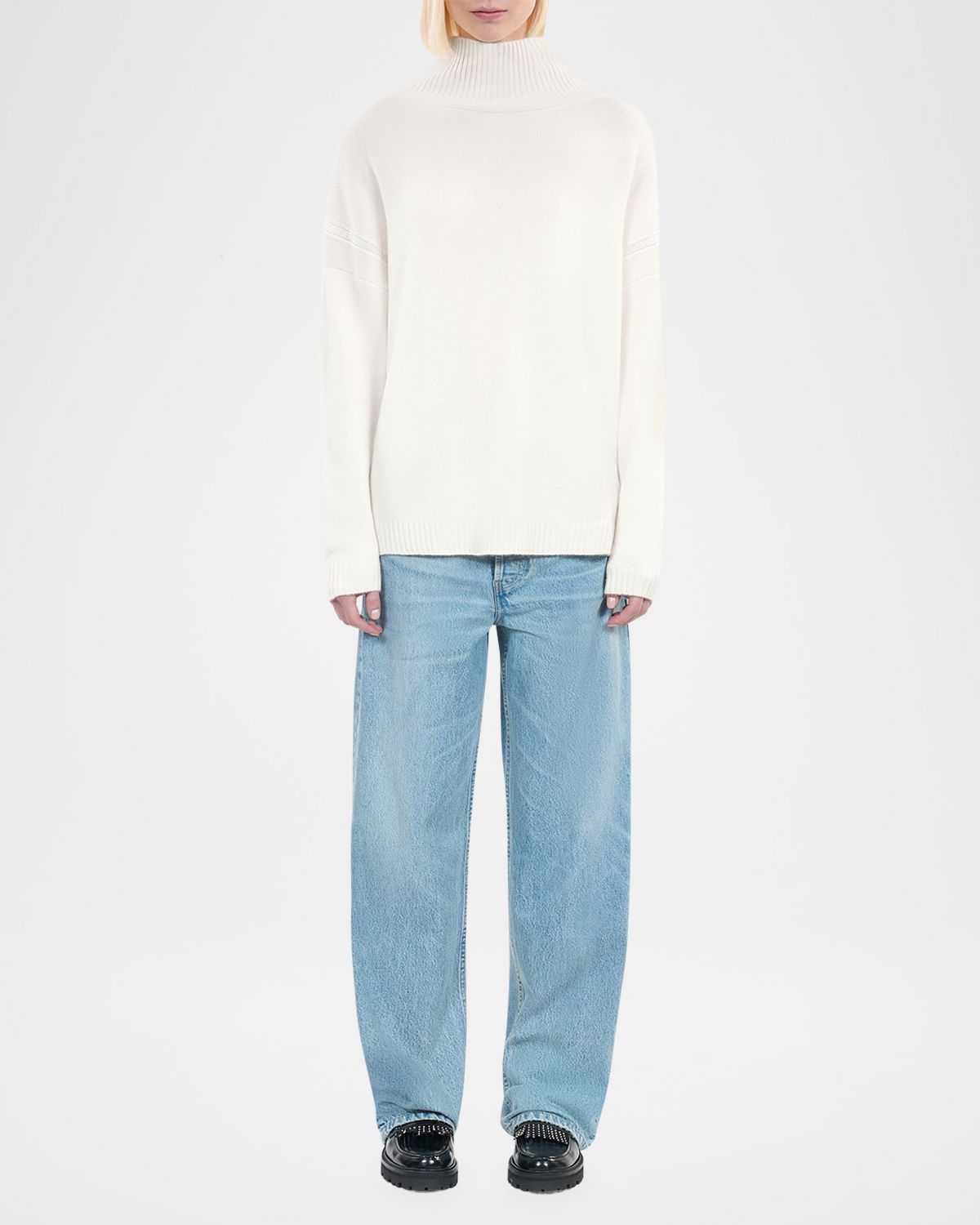 The Kooples Mock-Neck Cashmere-Blend Sweater