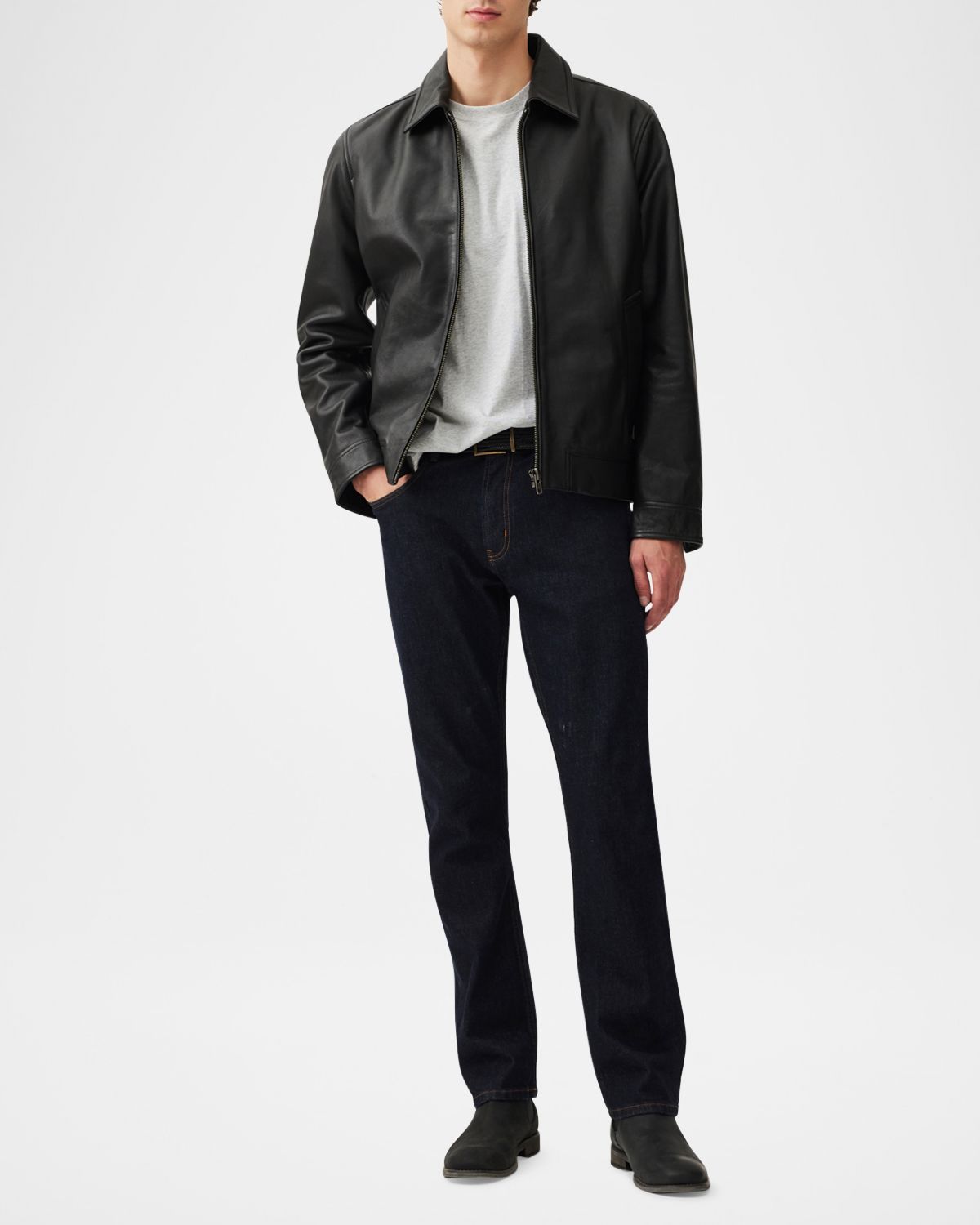 Rodd & Gunn Men 's Haymarket Leather Jacket