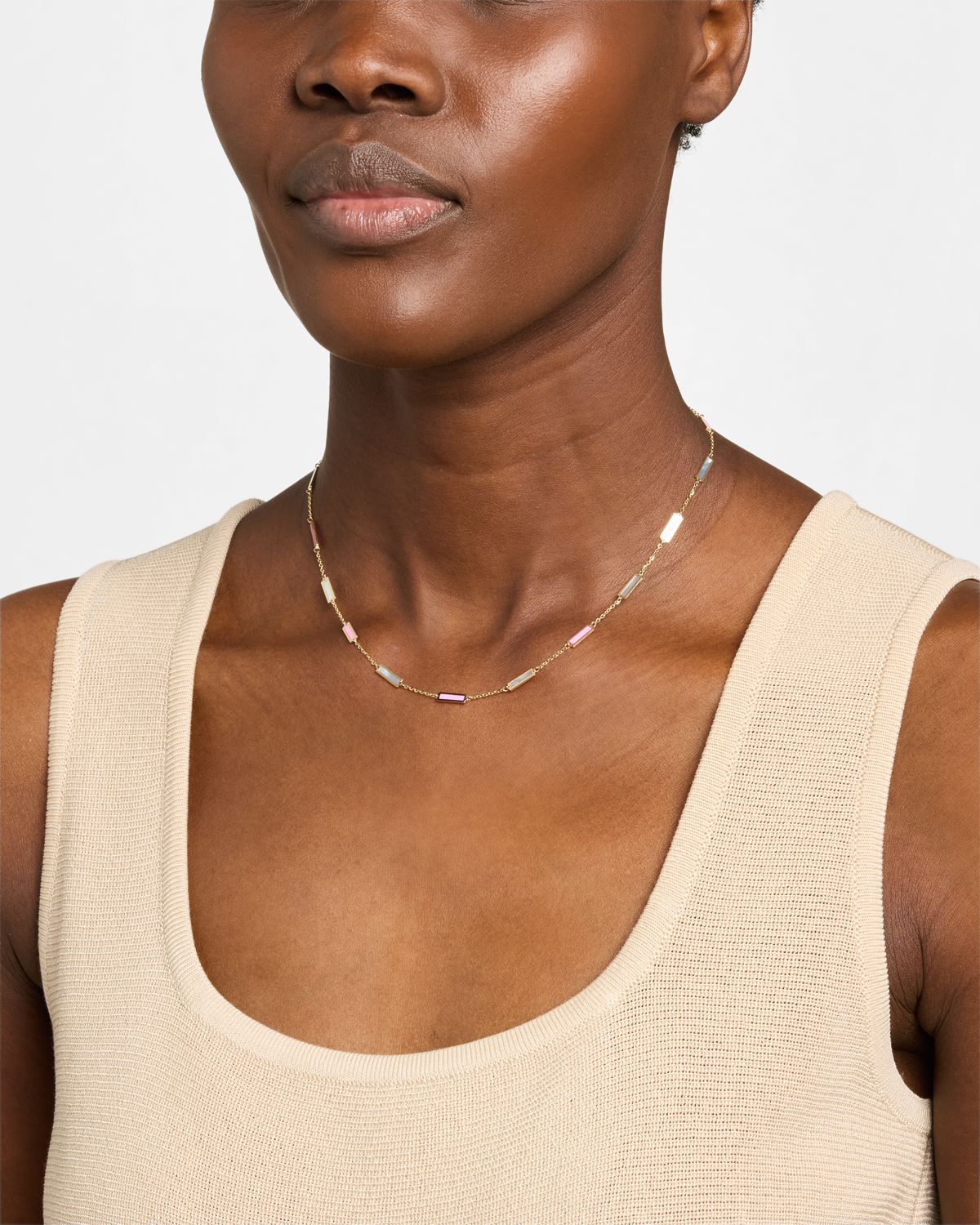 Frederic Sage 14K Yellow Gold 17-Station Inlay Necklace