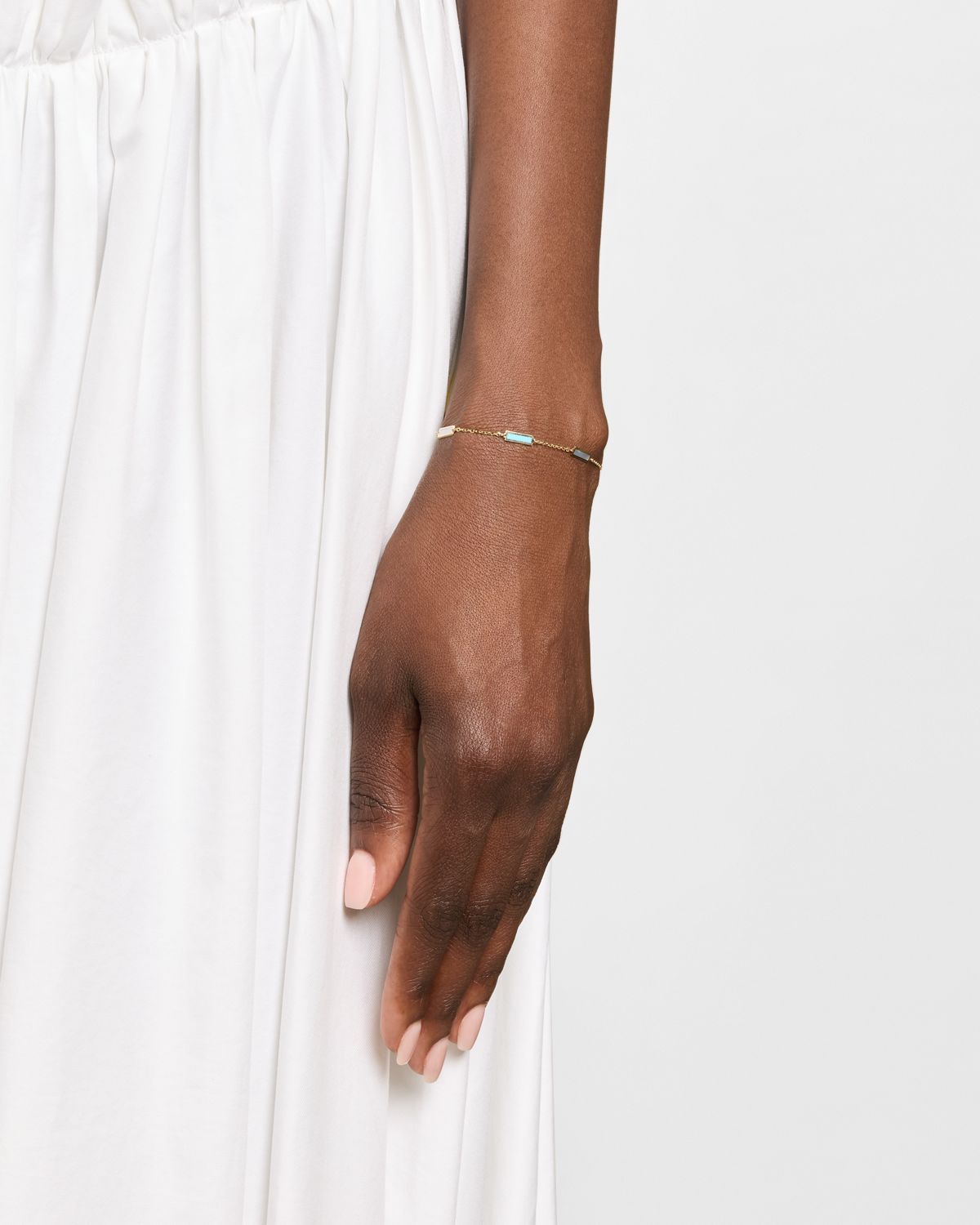 Frederic Sage 14K Yellow Gold Inlay Station Bracelet