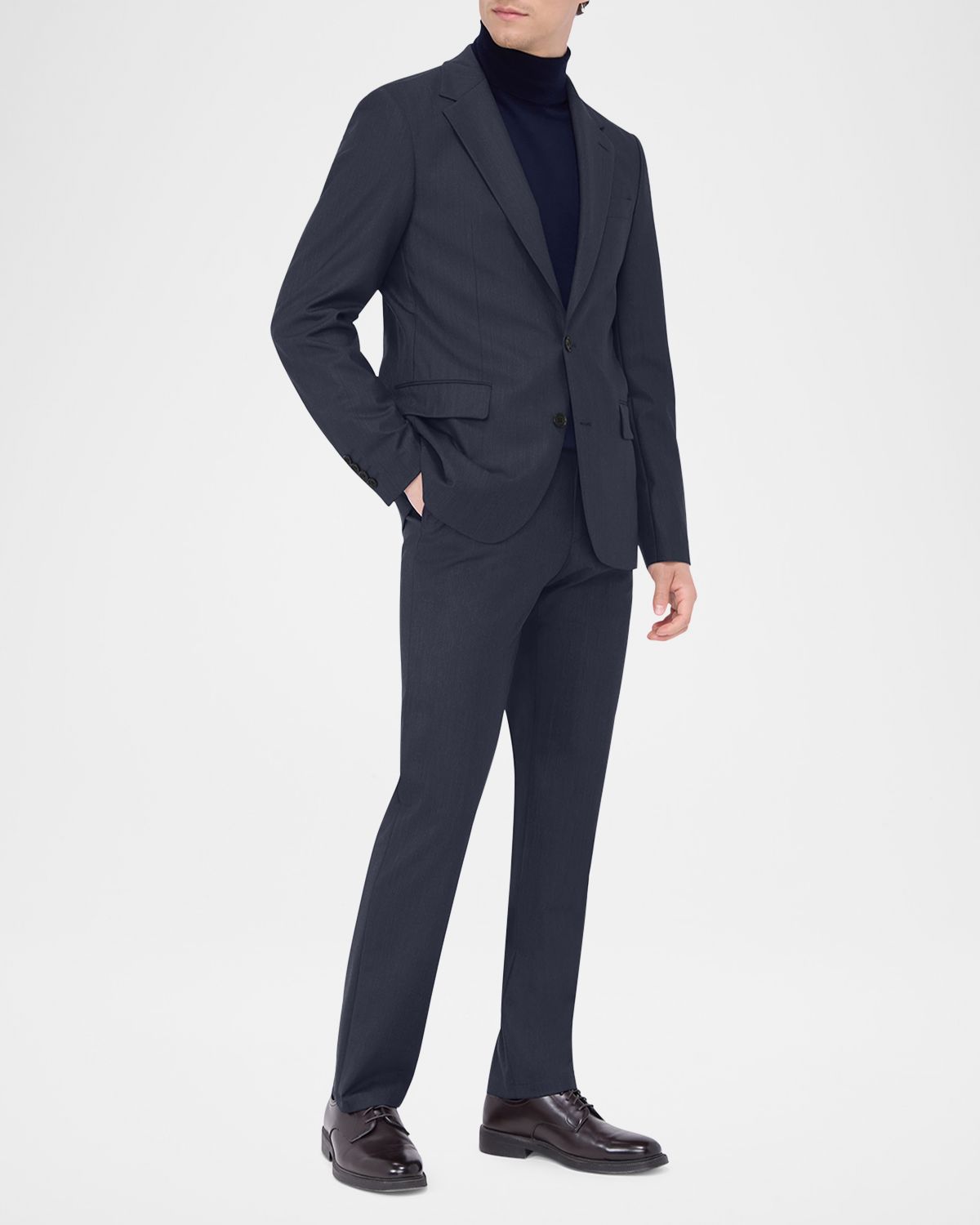 Bugatchi Men 's Single-Breasted Sharkskin Travel Blazer