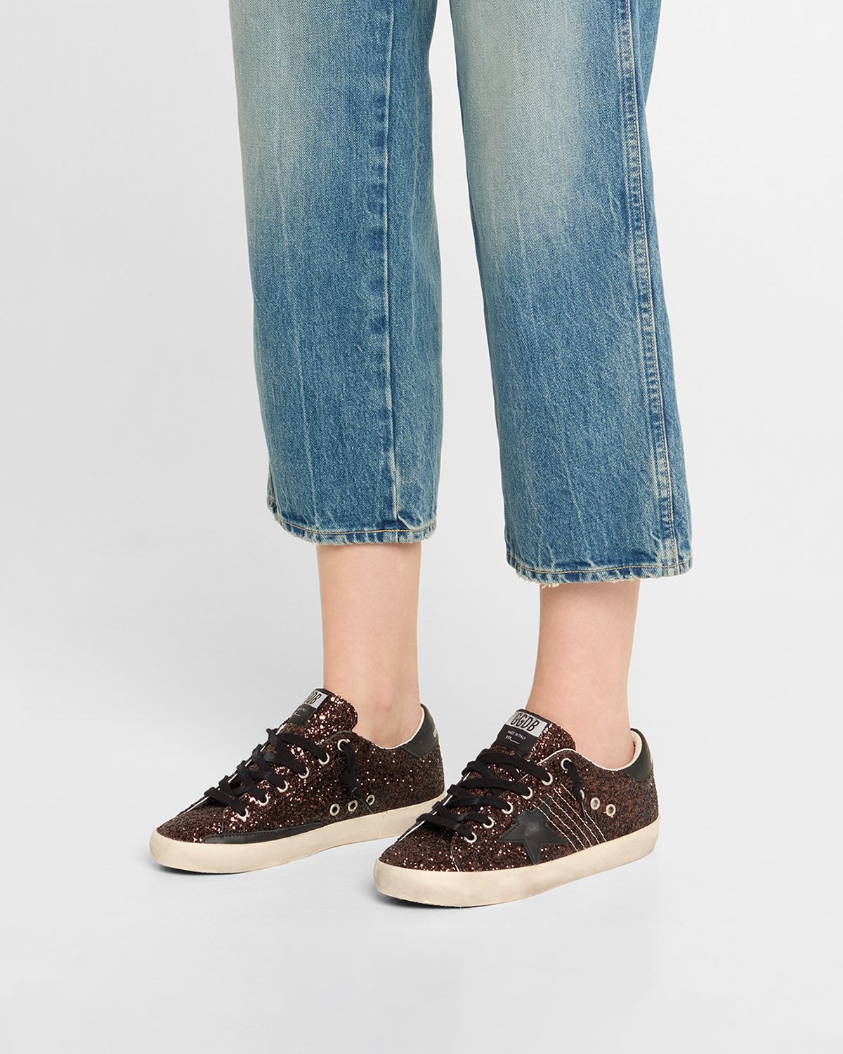 Golden Goose Super-Star Low-Top Glitter Sneakers