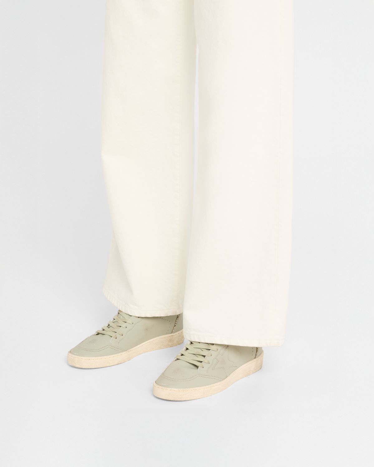 Golden Goose Ball Star Leather Glitter Low-Top Sneakers