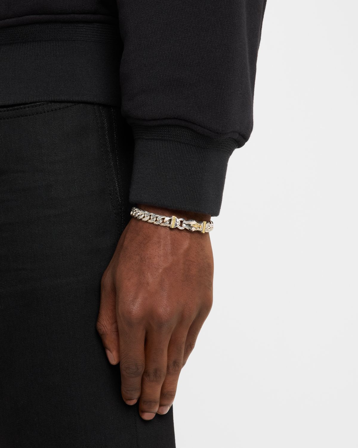 Konstantino Men 's Sterling Silver and Bronze Chain Bracelet