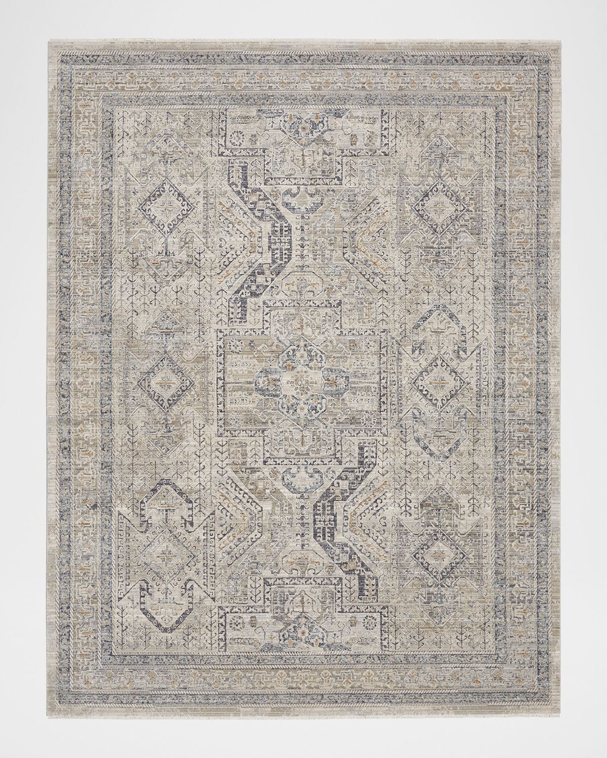 Nourison Lynx Gray/Blue Power-Loomed Rug | Thumbnail 8