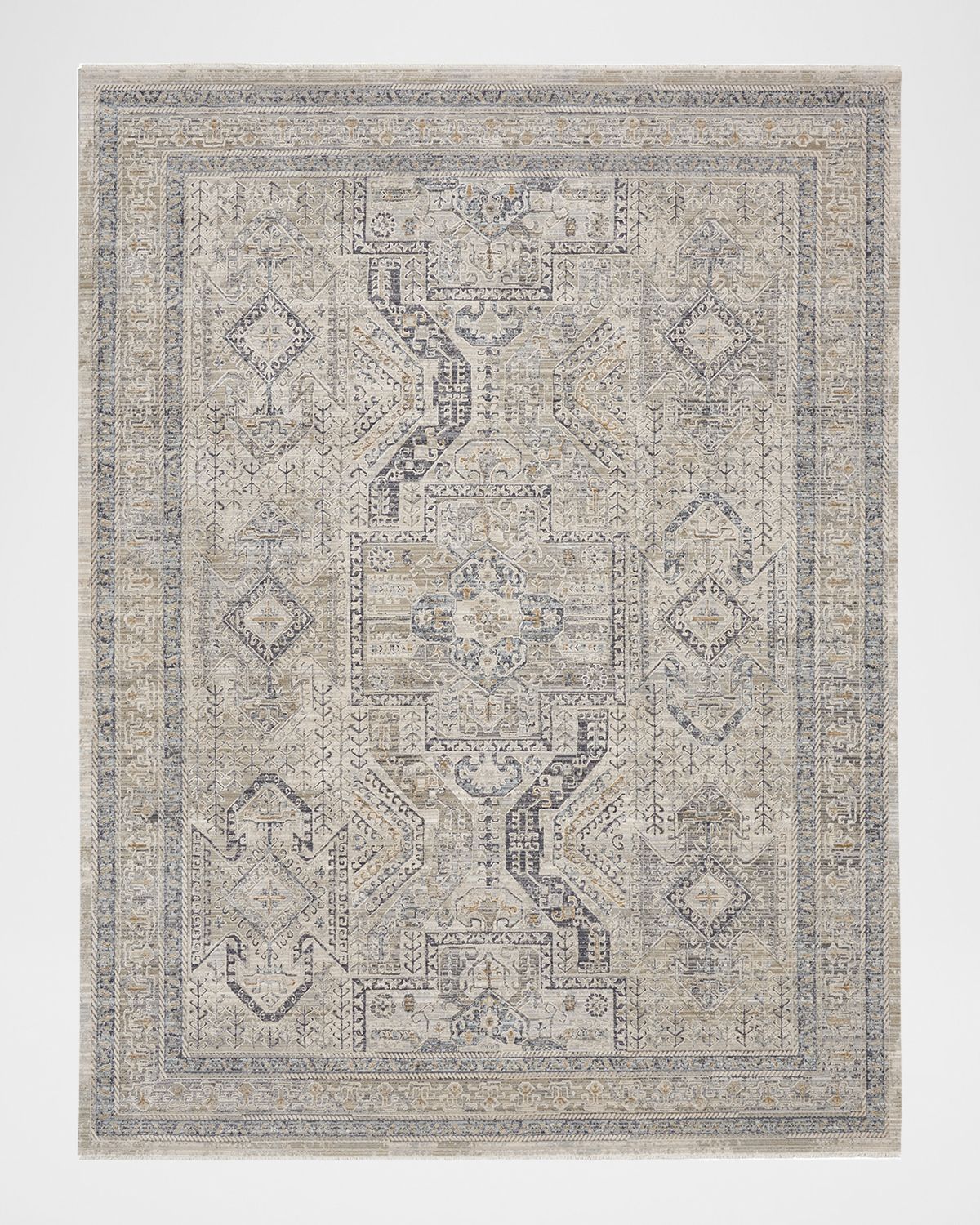Nourison Lynx Gray/Blue Power-Loomed Rug | Thumbnail 8