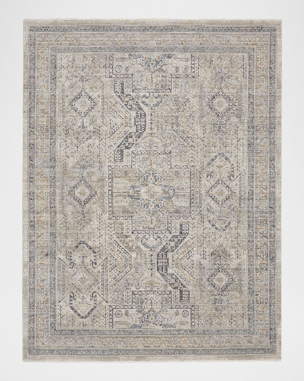 Nourison Lynx Gray/Blue Power-Loomed Rug | Thumbnail 8