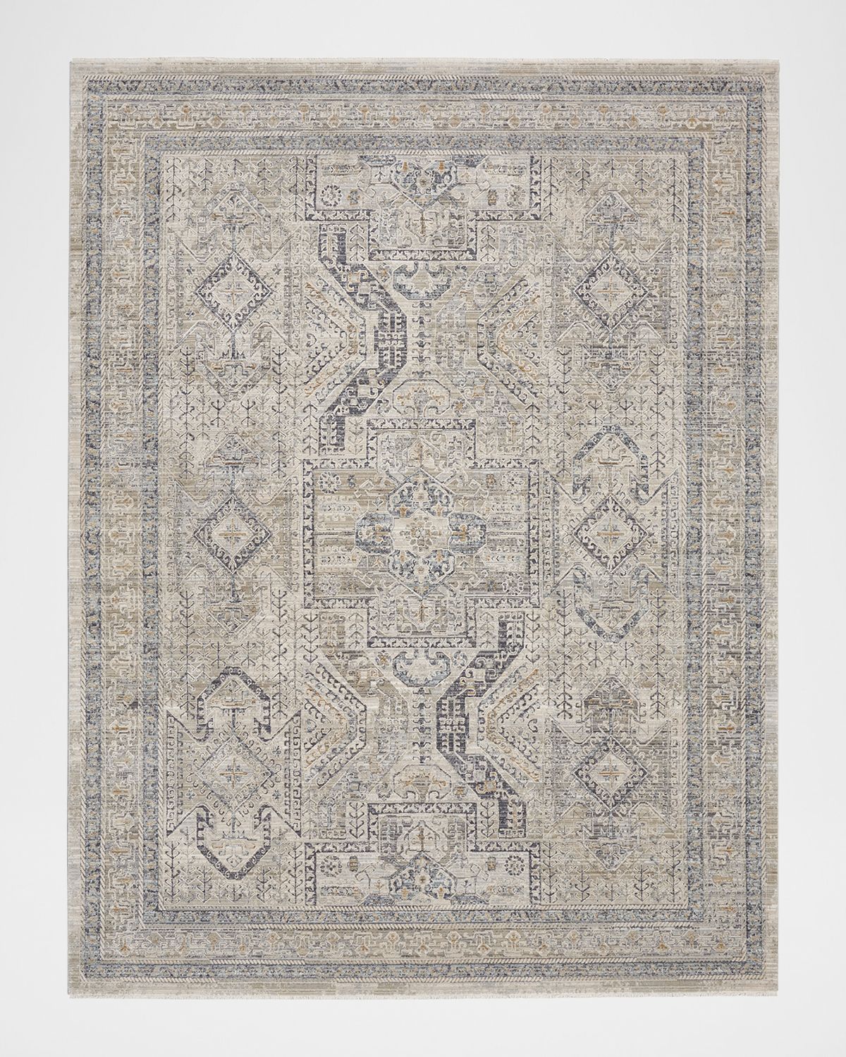 Nourison Lynx Gray/Blue Power-Loomed Rug | Thumbnail 8