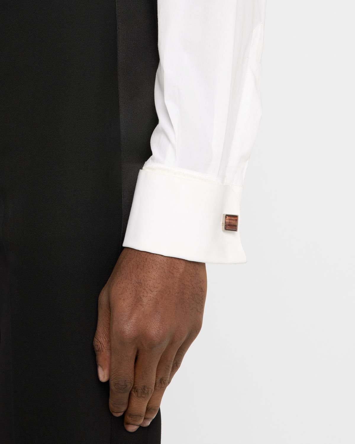 Tateossian Men 's Red Tiger Eye Polished Dome Cufflinks