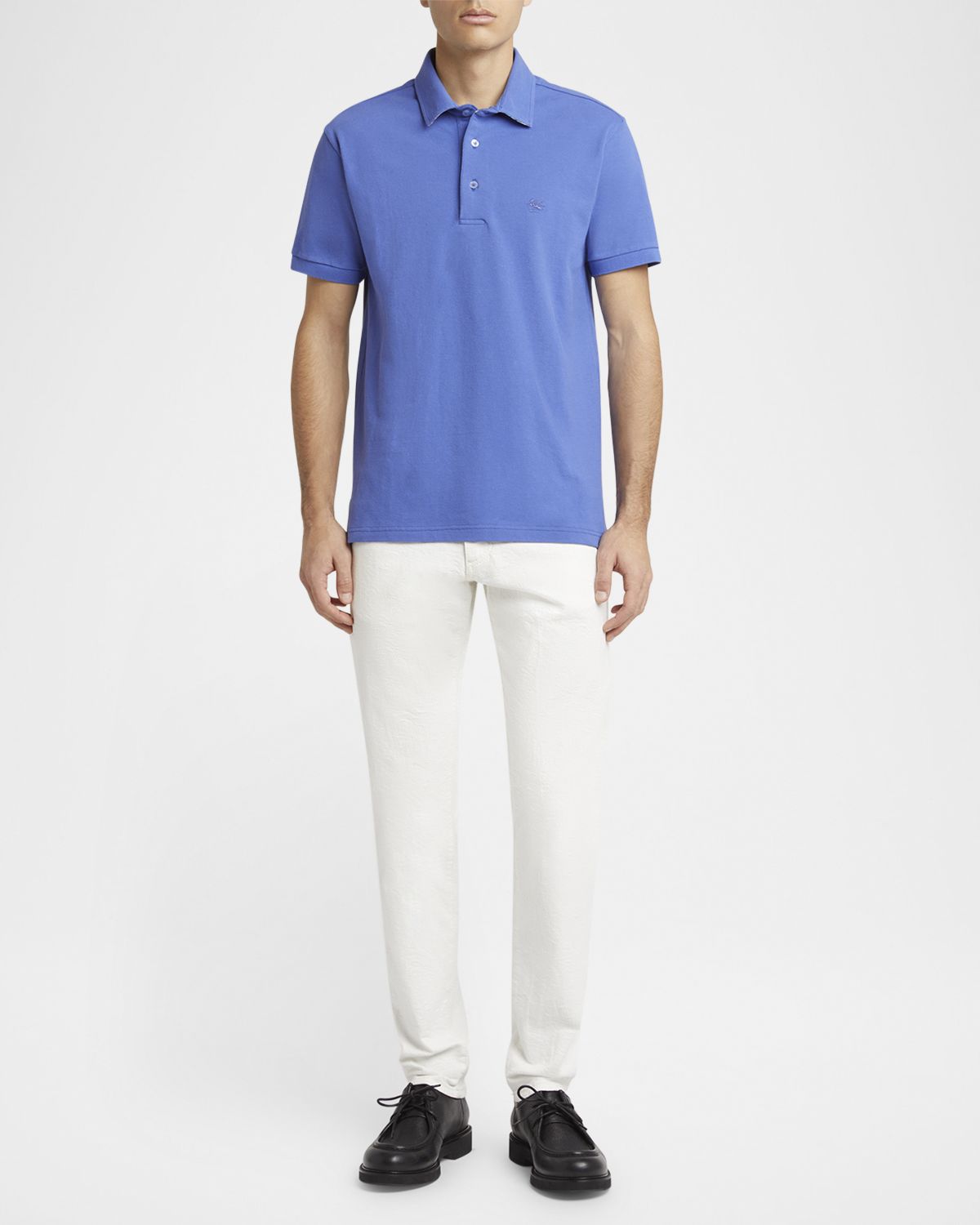 Etro Men 's Tipped Pique Polo Shirt