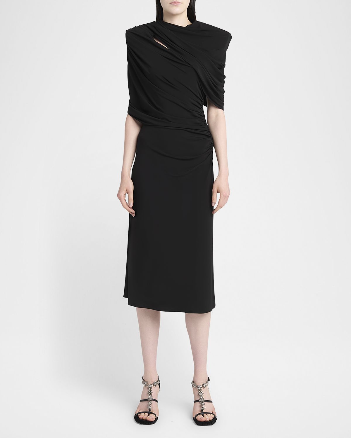 Stella McCartney Draped Cape Midi Dress