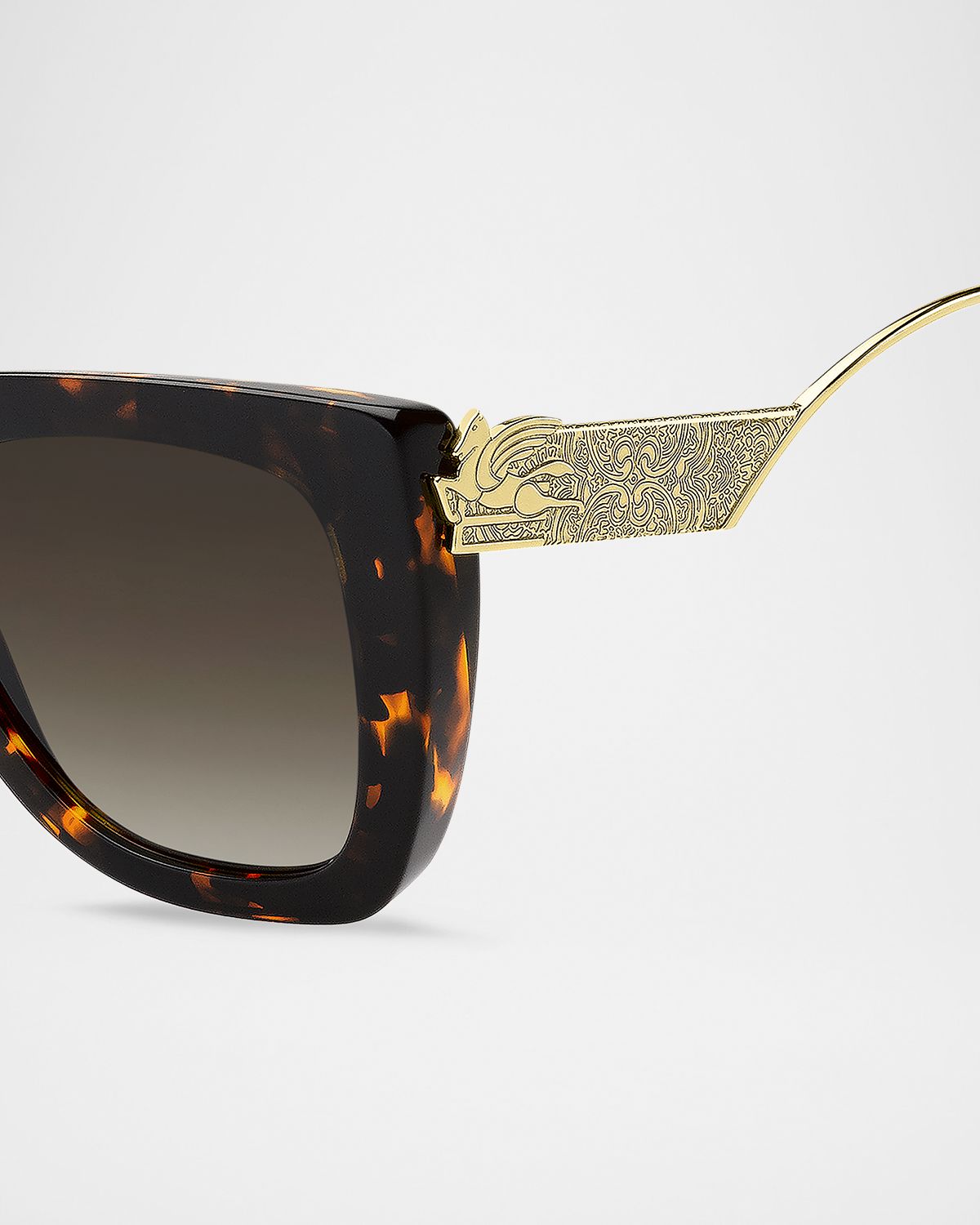 Etro Bold Pegaso Curved Acetate Sunglasses