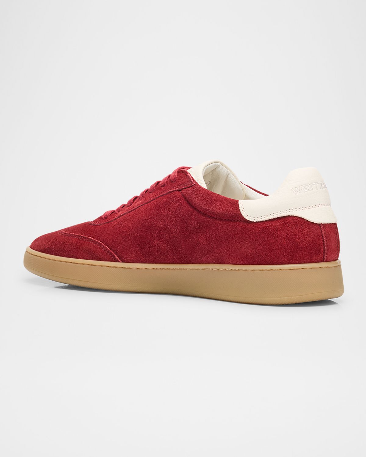 Stuart Weitzman Men 's Banner Suede Wingtip-Toe Low-Top Sneakers