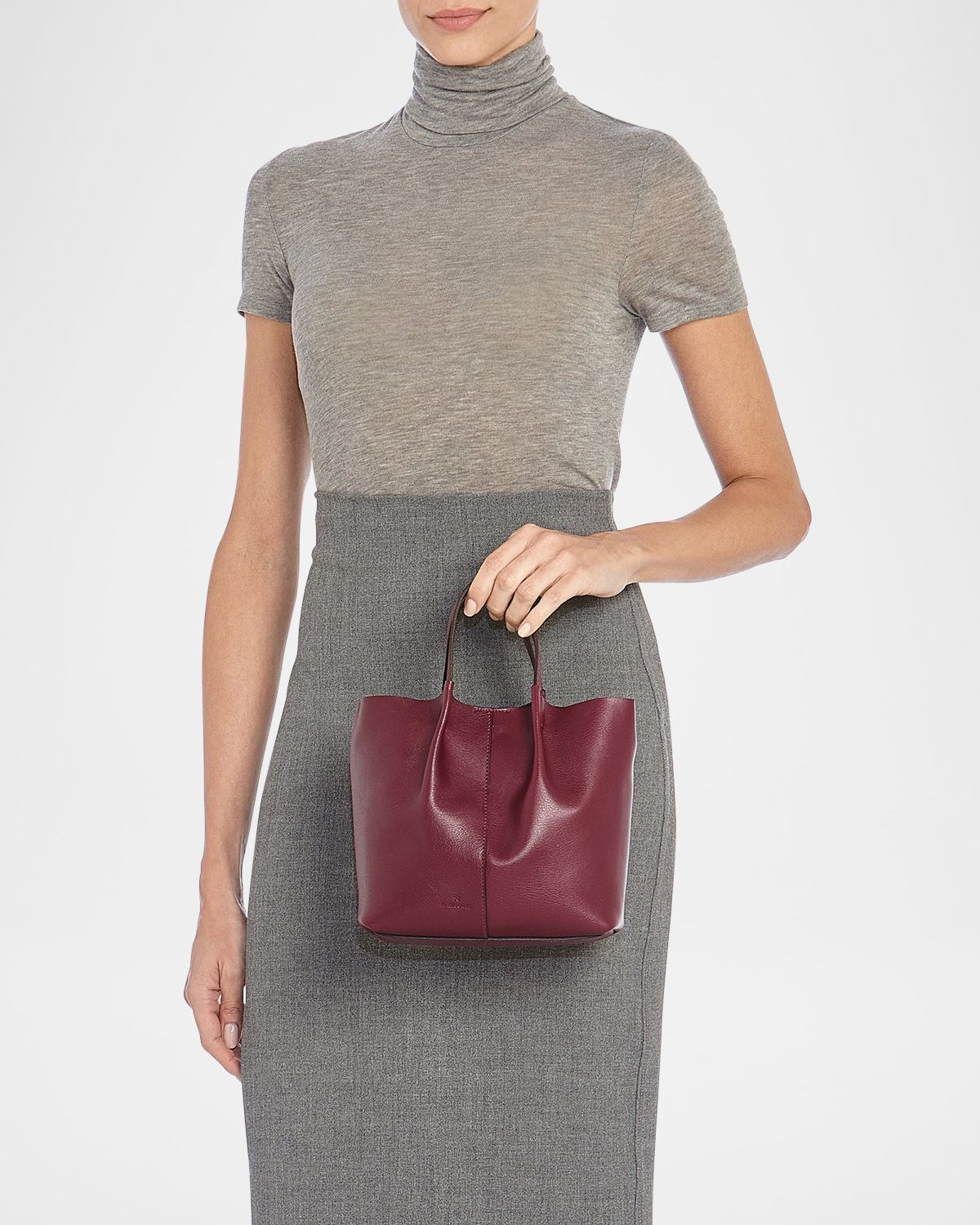 Il Bisonte Nina Small Pleated Leather Tote Bag