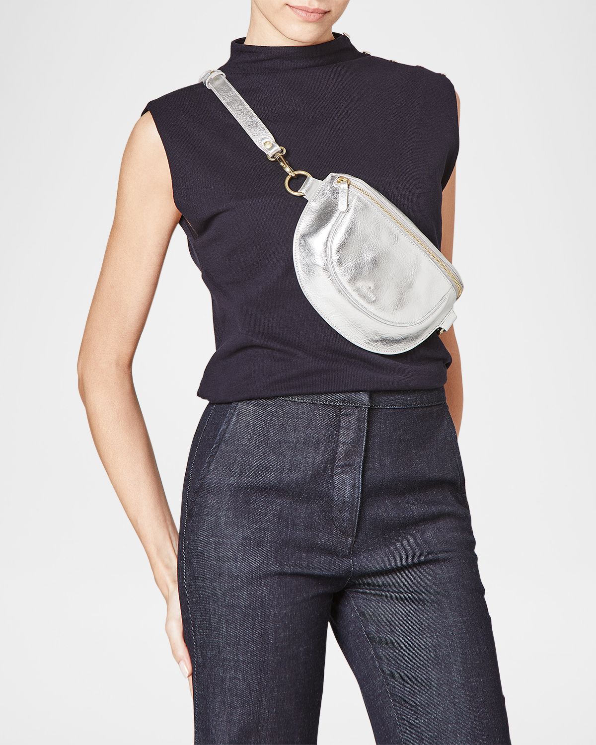 Il Bisonte Oliveta Zip Leather Belt Bag