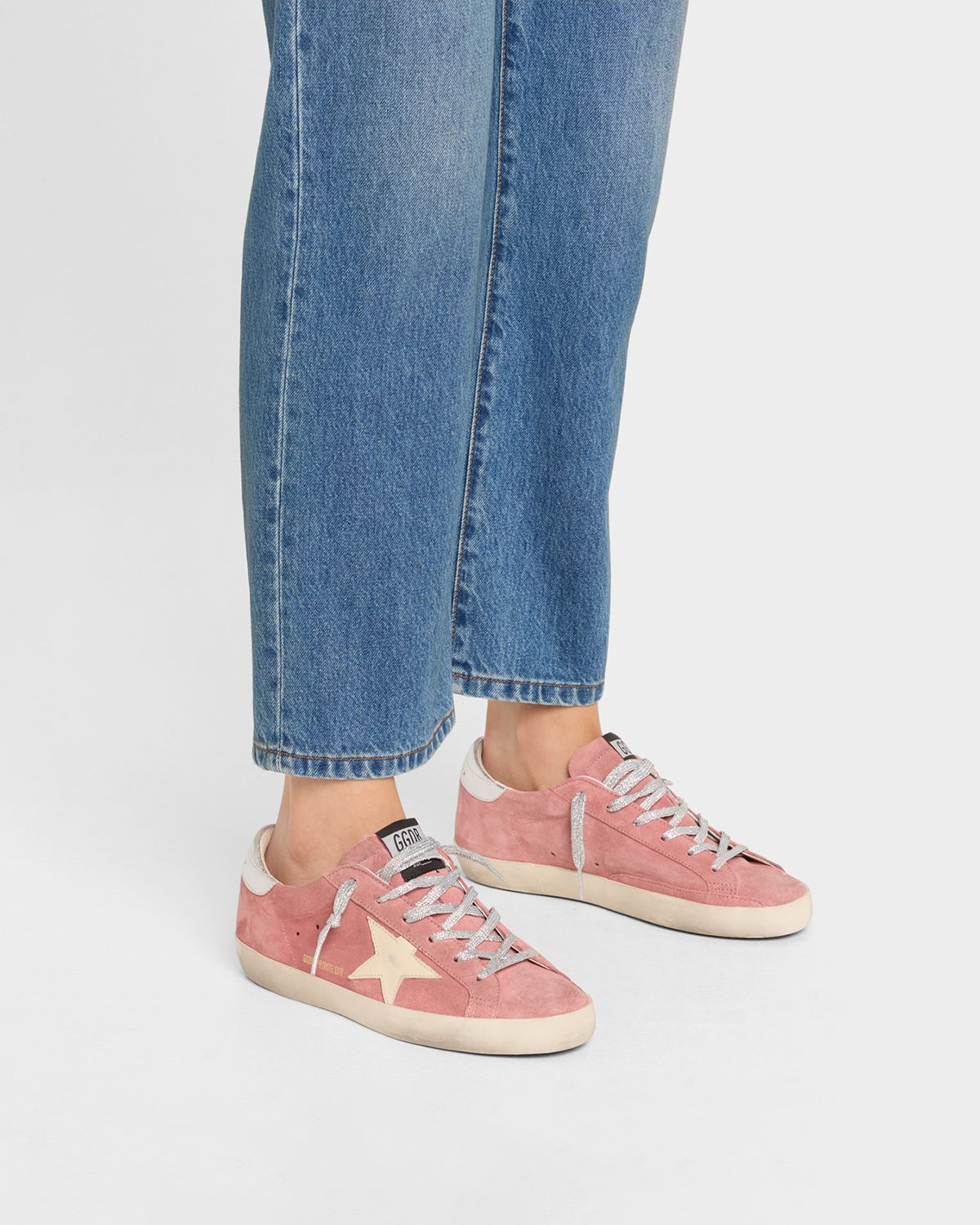 Golden Goose Super-Star Mixed Leather Low-Top Sneakers