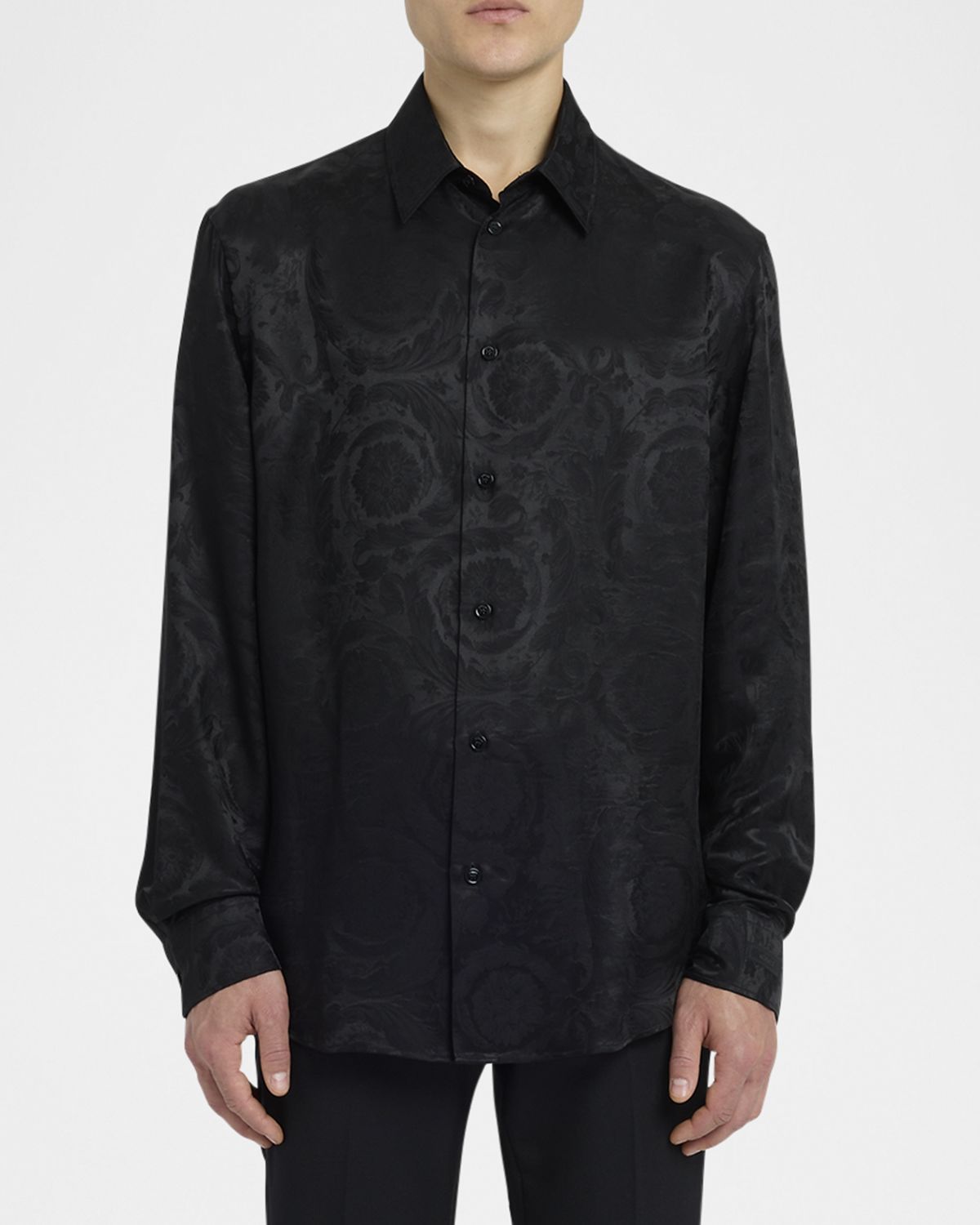 Versace Men 's Barocco Jacquard Dress Shirt
