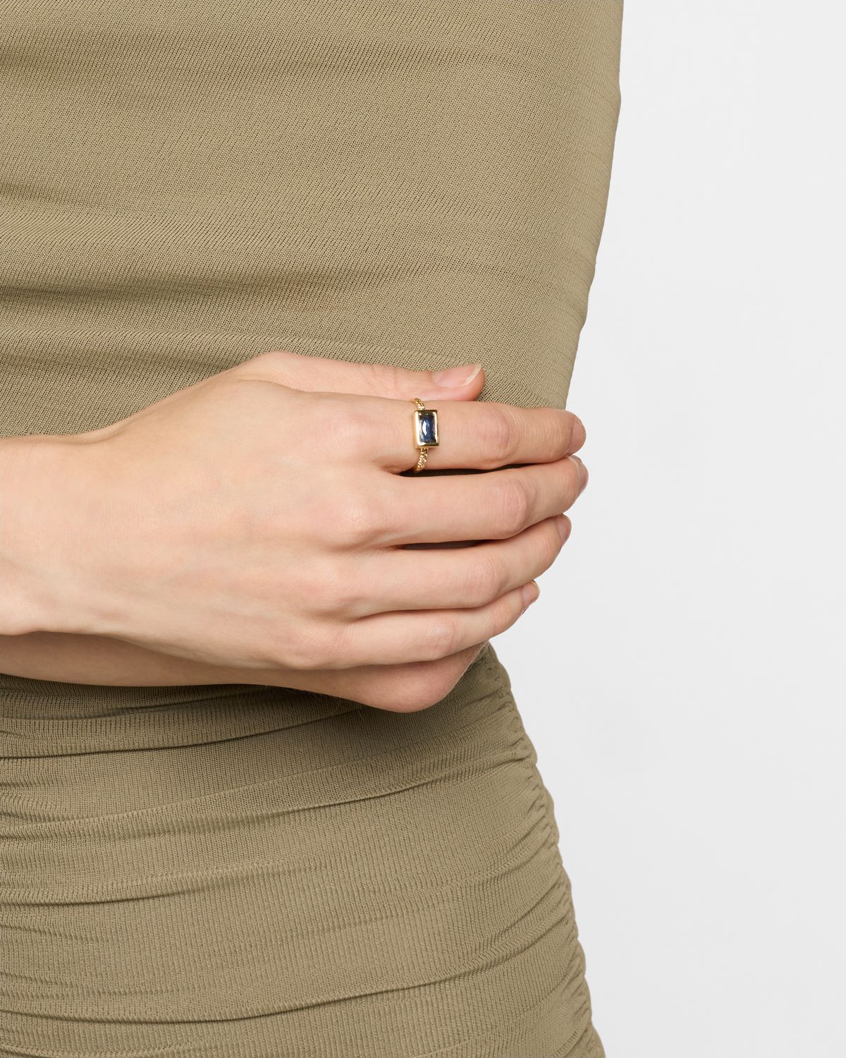 Debra Navarro 18K Yellow Gold Umba Diamond and Sapphire Ring