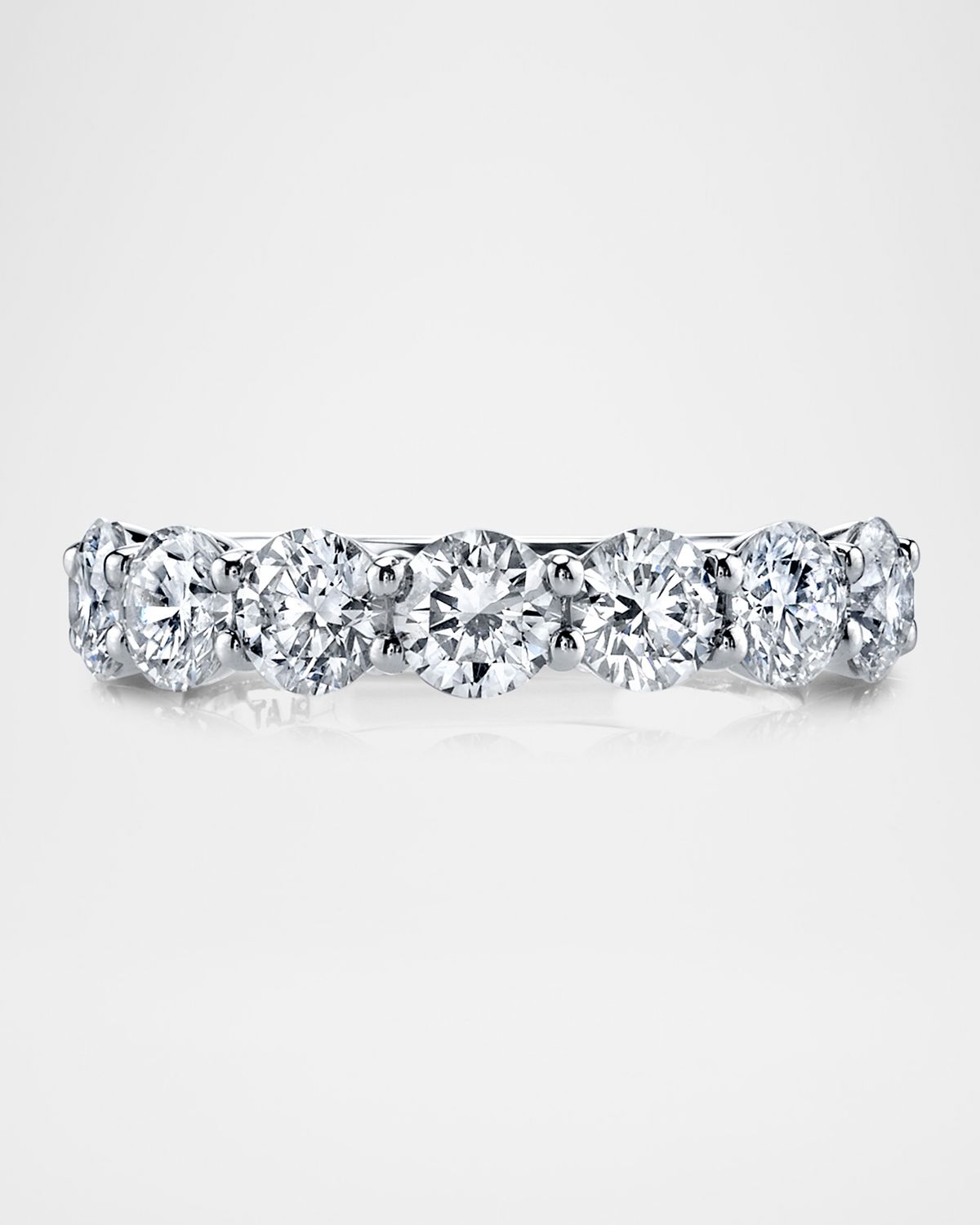 Neiman Marcus Diamonds Platinum Round White Diamond Buttercup Band Ring, 3.50tcw