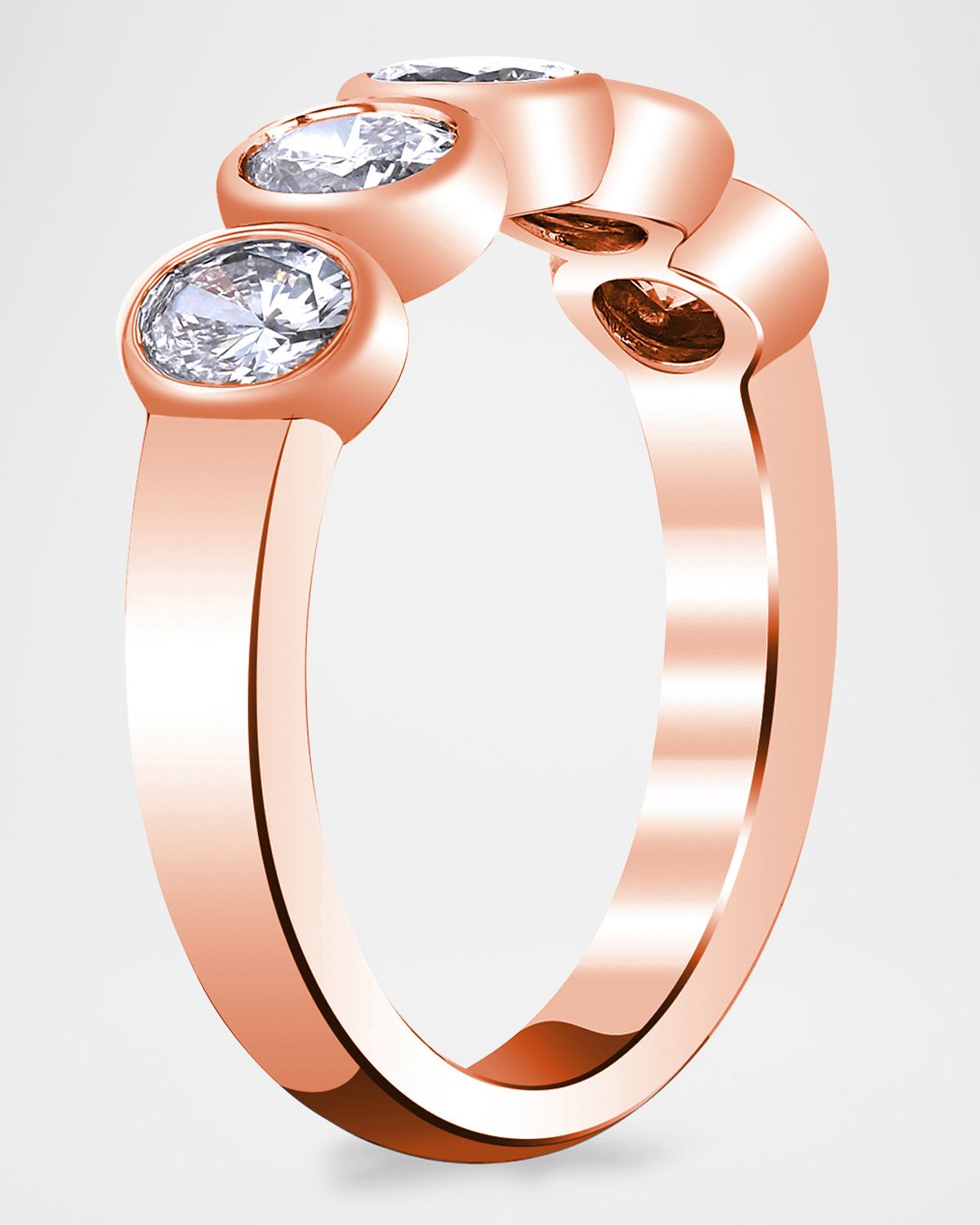 Neiman Marcus Diamonds x Danielle Klein 18K Gold 5-Stone Oval Diamond Bezel-Set Band Ring, 2.00tcw