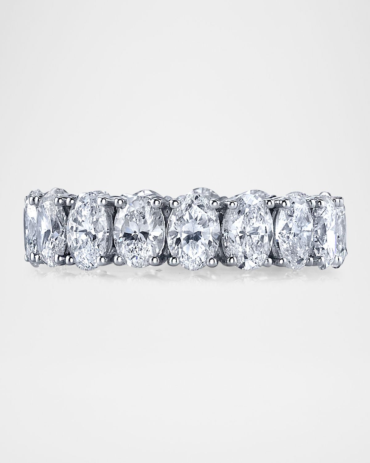 Neiman Marcus Diamonds Platinum Oval-Cut Diamond Buttercup Eternity Band Ring, 4.55tcw