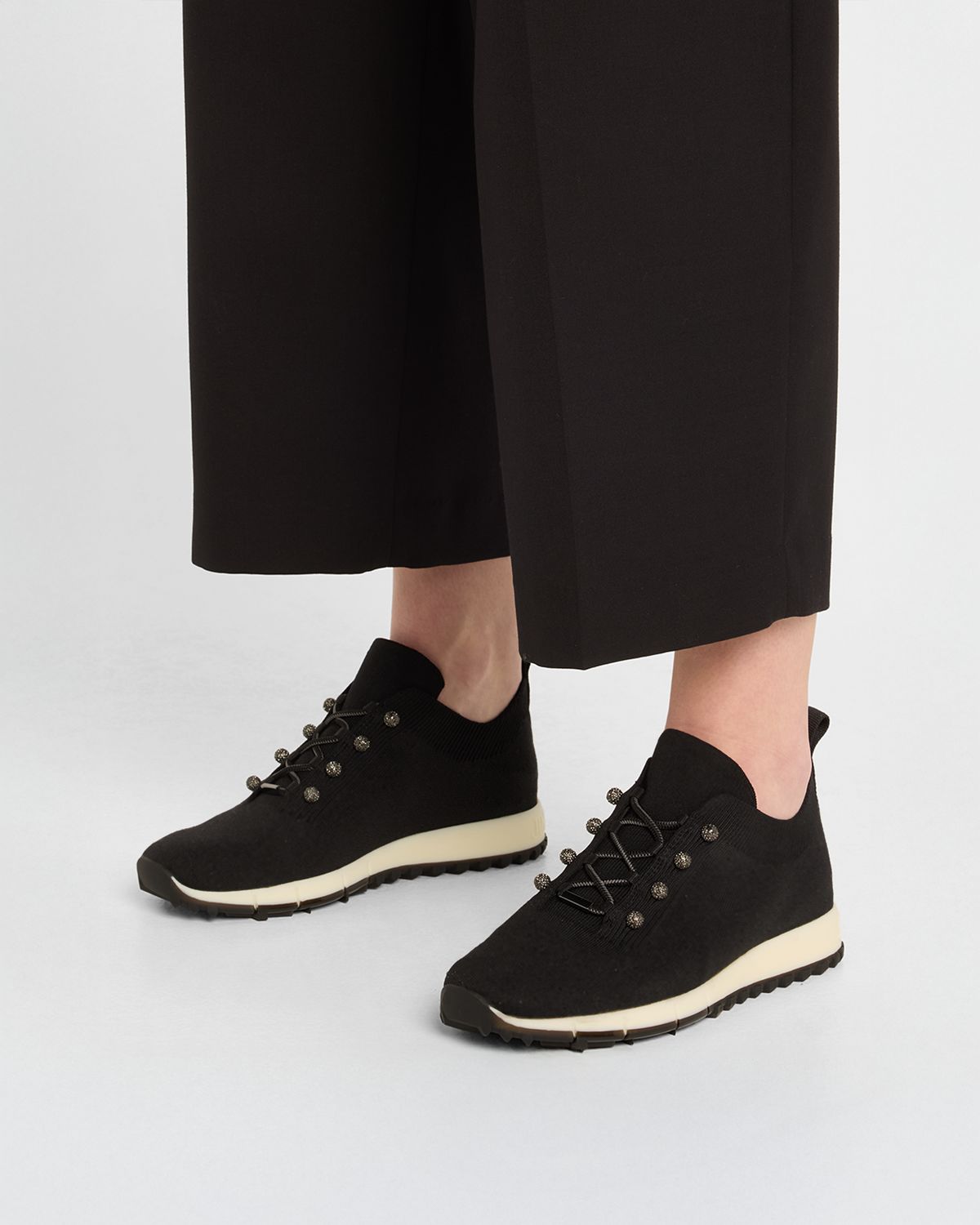 Jimmy Choo Veles Sequin Knit Trainer Sneakers