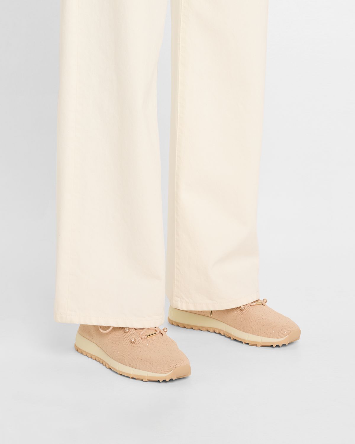 Jimmy Choo Veles Sequin Knit Trainer Sneakers