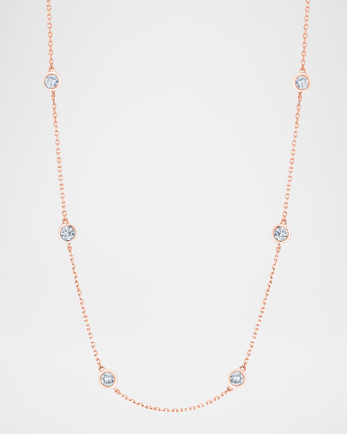 Neiman Marcus Diamonds 18K Gold Handmade Bezel Diamond Station Chain Necklace