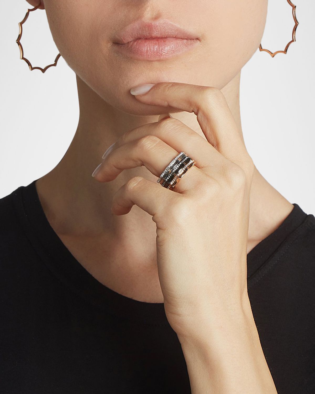 Walters Faith Clive 18K Yellow Gold Large Scalloped Hoop Earrings