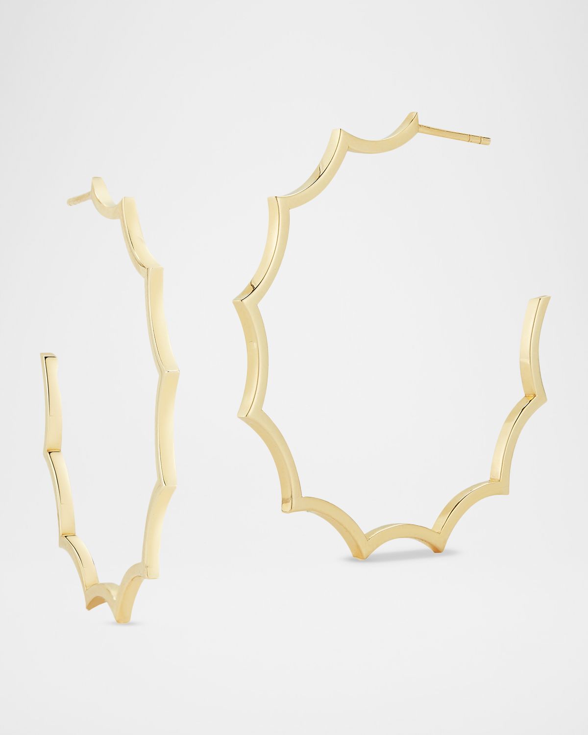 Walters Faith Clive 18K Yellow Gold Large Scalloped Hoop Earrings