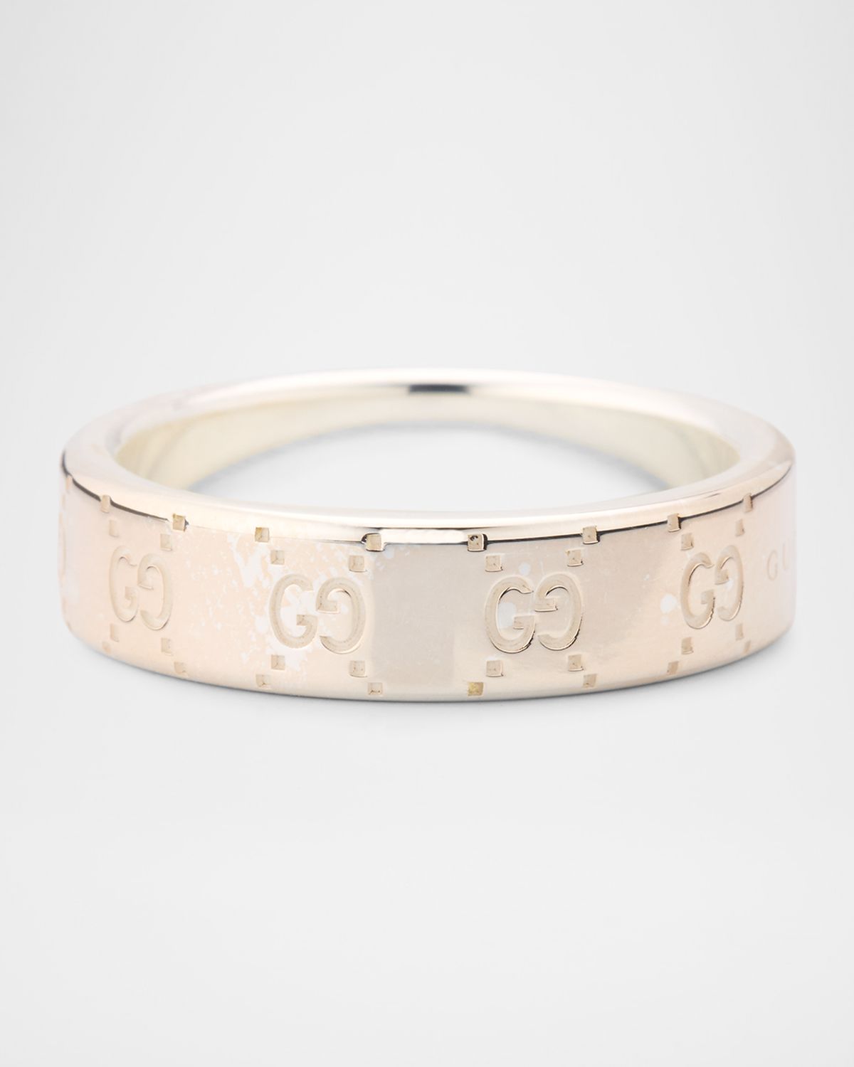 Gucci Men 's  Signature Sterling Silver Band Ring
