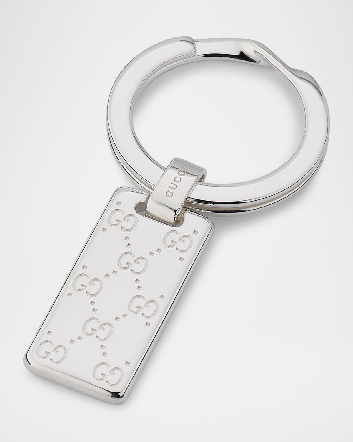 Gucci Men 's  Signature Sterling Silver Keyring